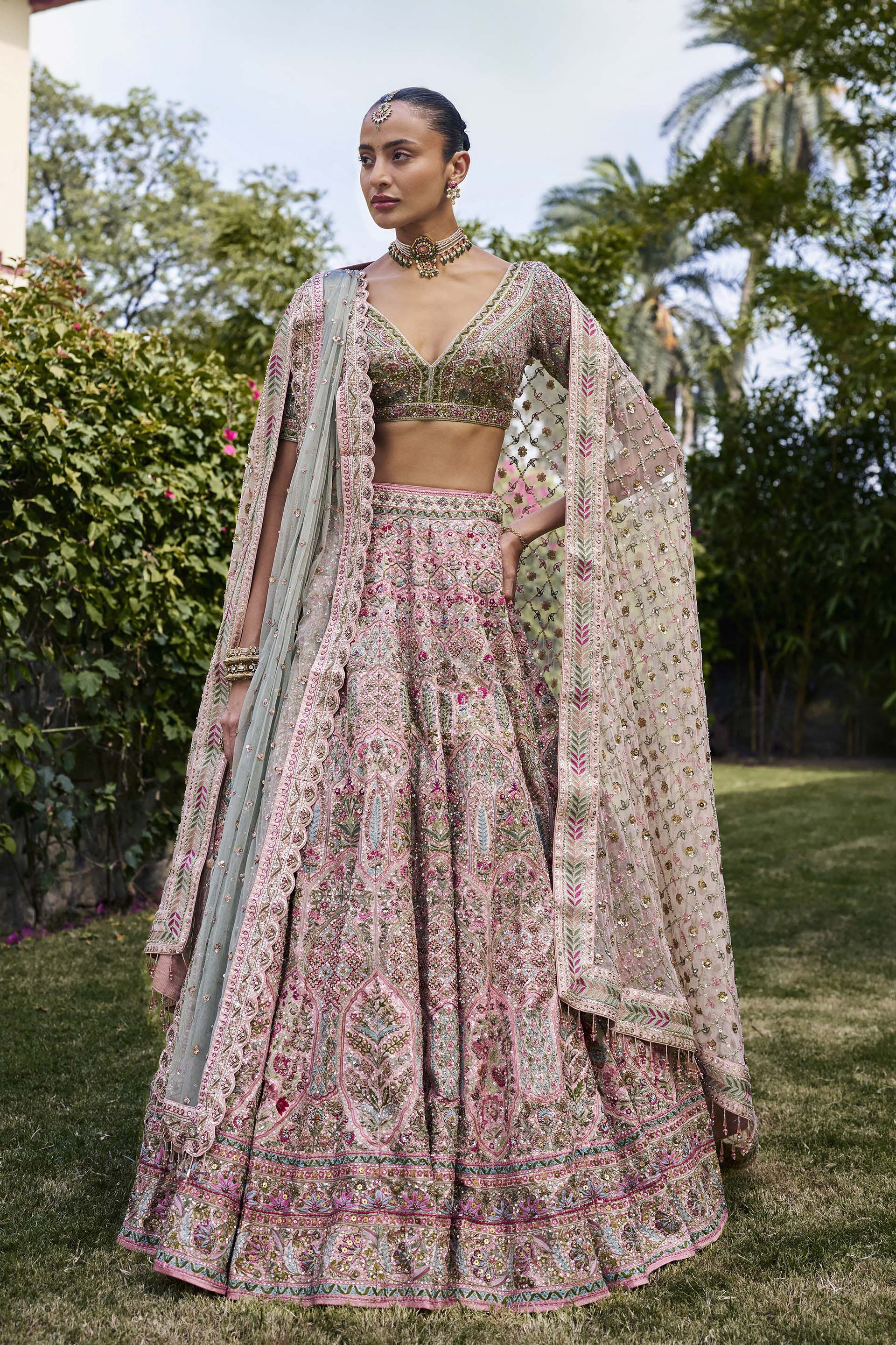 Afterglow Gota Patti Silk Lehenga Set - Blush, Blush, image 1