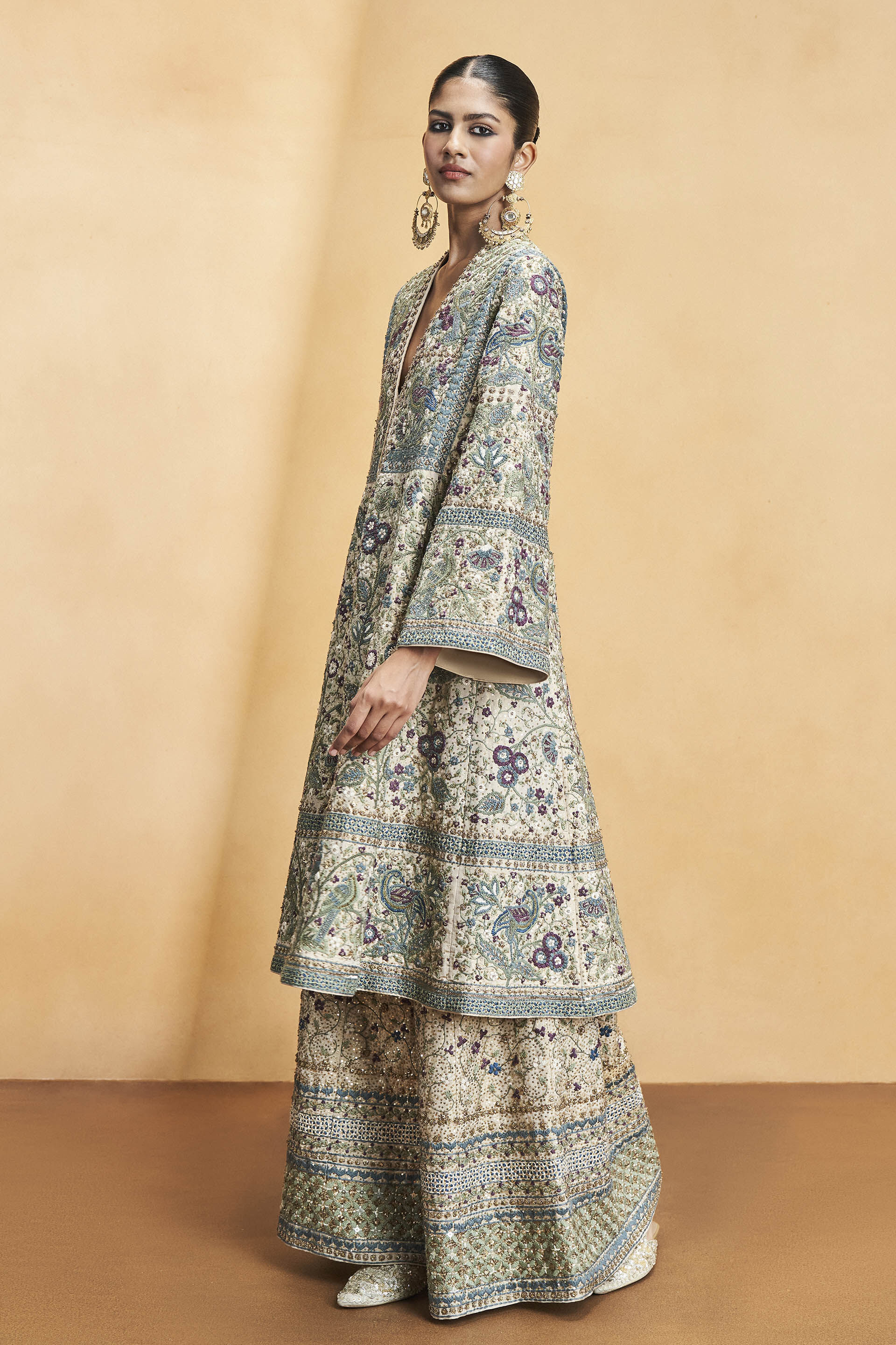 Flora and Fauna Zari Kurta Set - Gold