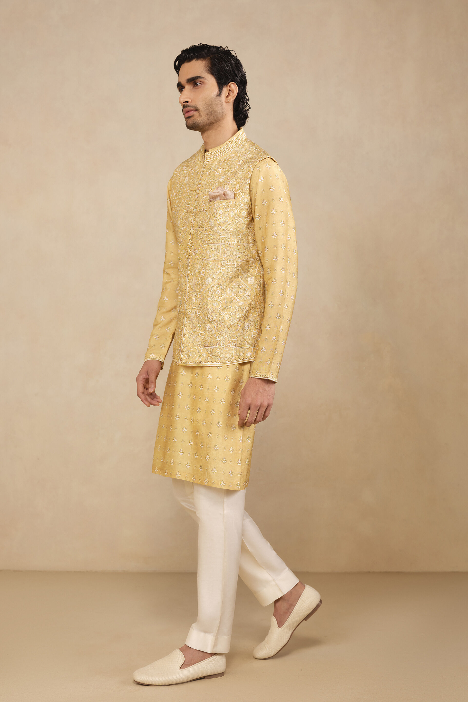 Taran Nehru Jacket - Mustard, Mustard, image 3