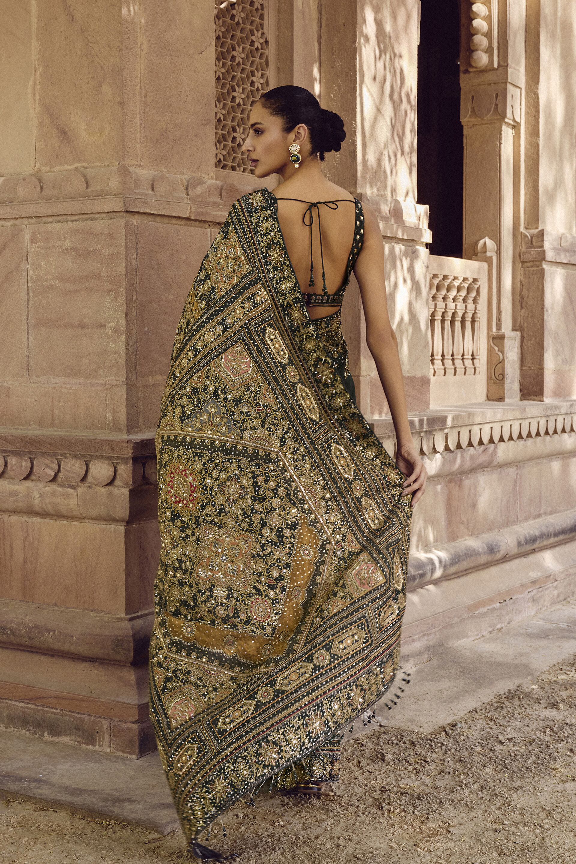 Rishama Silk Saree - Green, Green, image 2