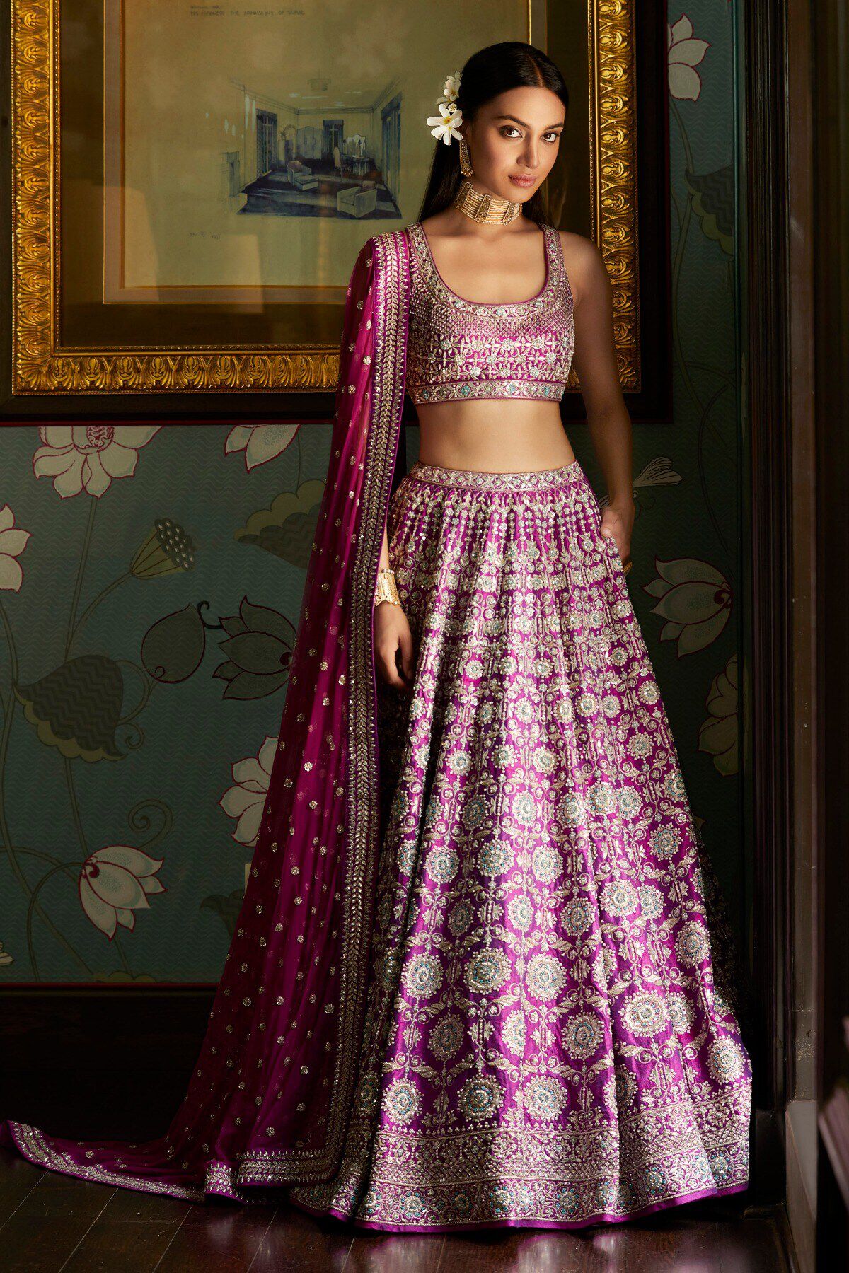 Aadah Lehenga, Vivid Voilet, image 1