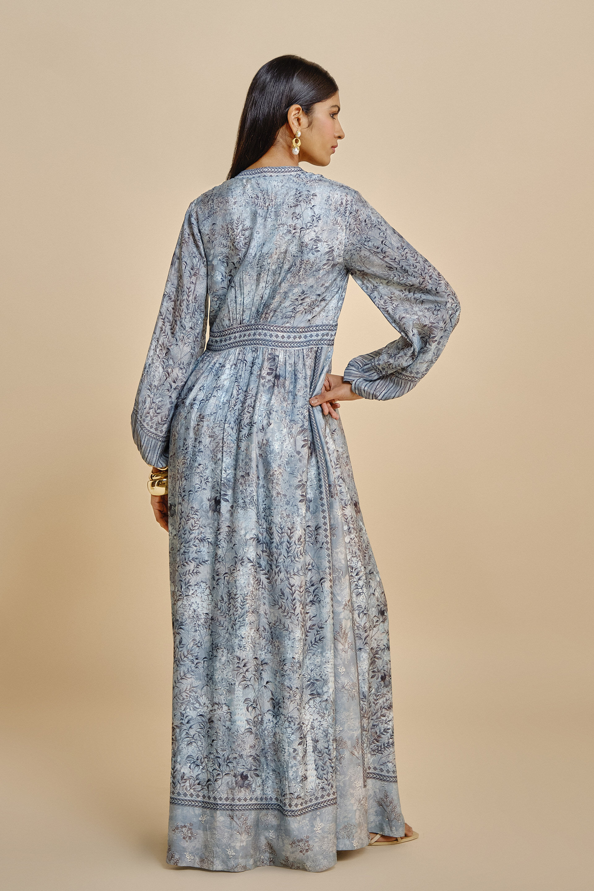 Irmak Silk Kaftan - Powder Blue
