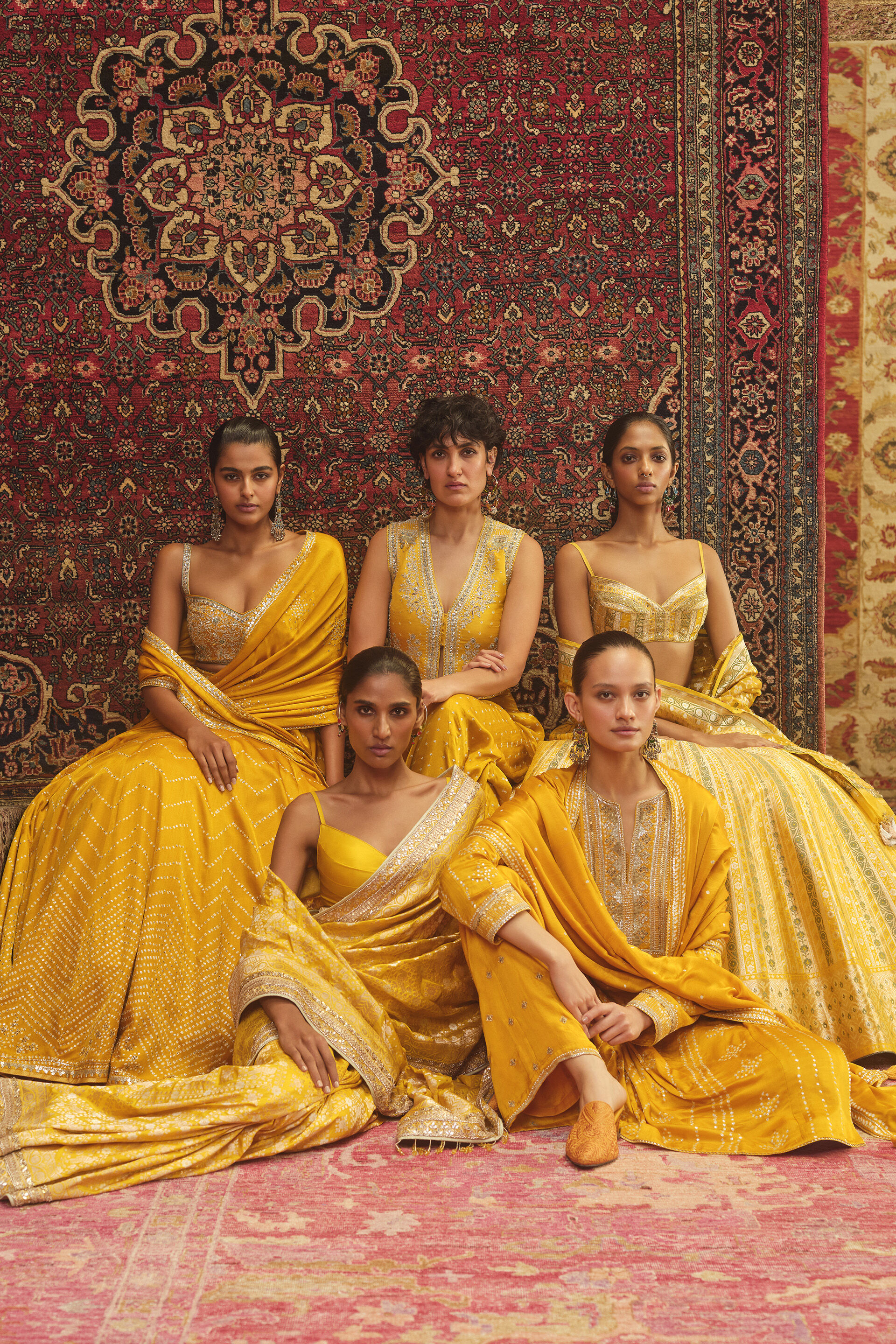 Garvi Handwoven Benarasi Silk Lehenga Set - Yellow, Yellow, image 4