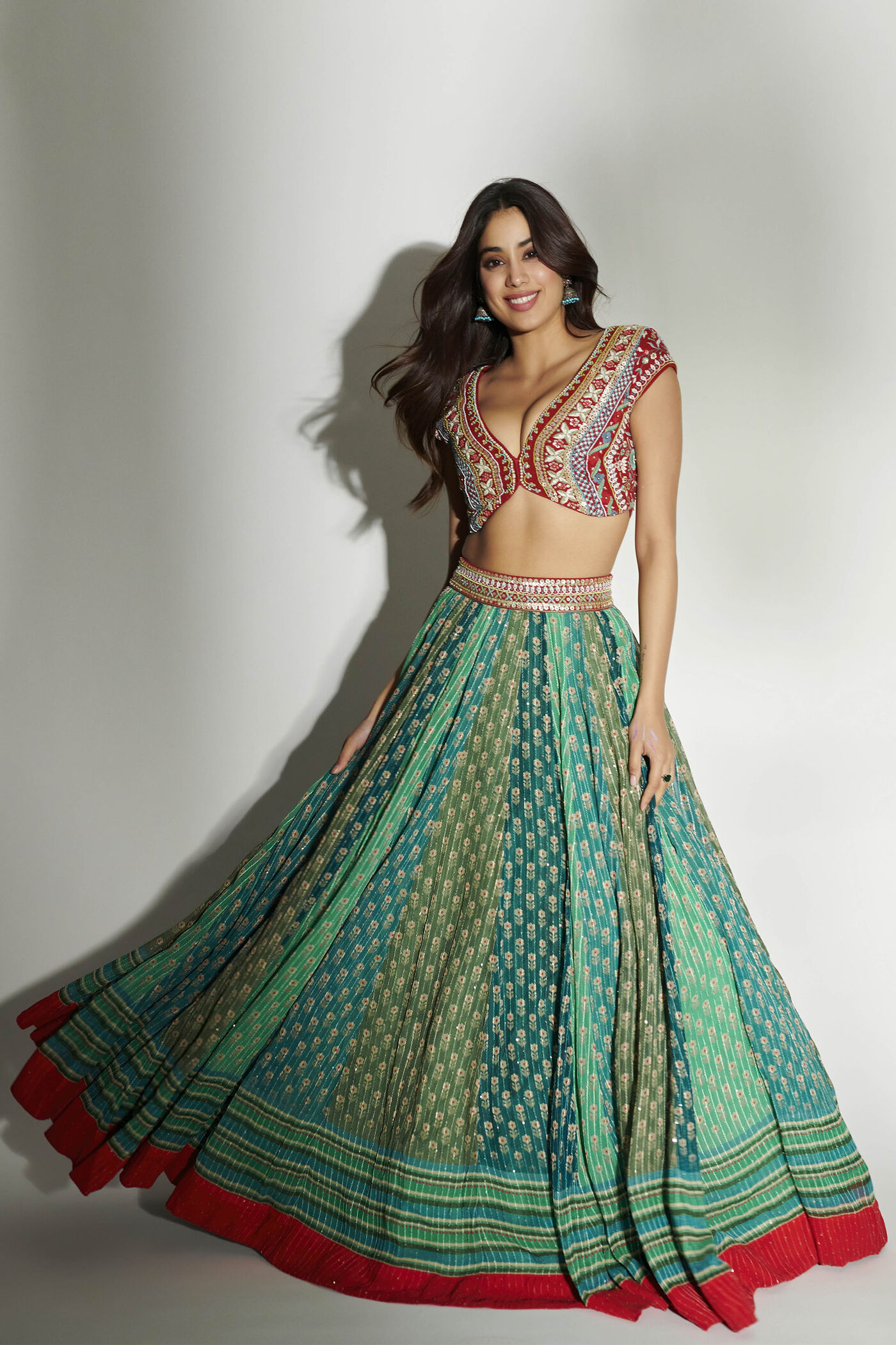 Celebrity Clothing Enquire Shop for Kavi Lehenga Sage Online