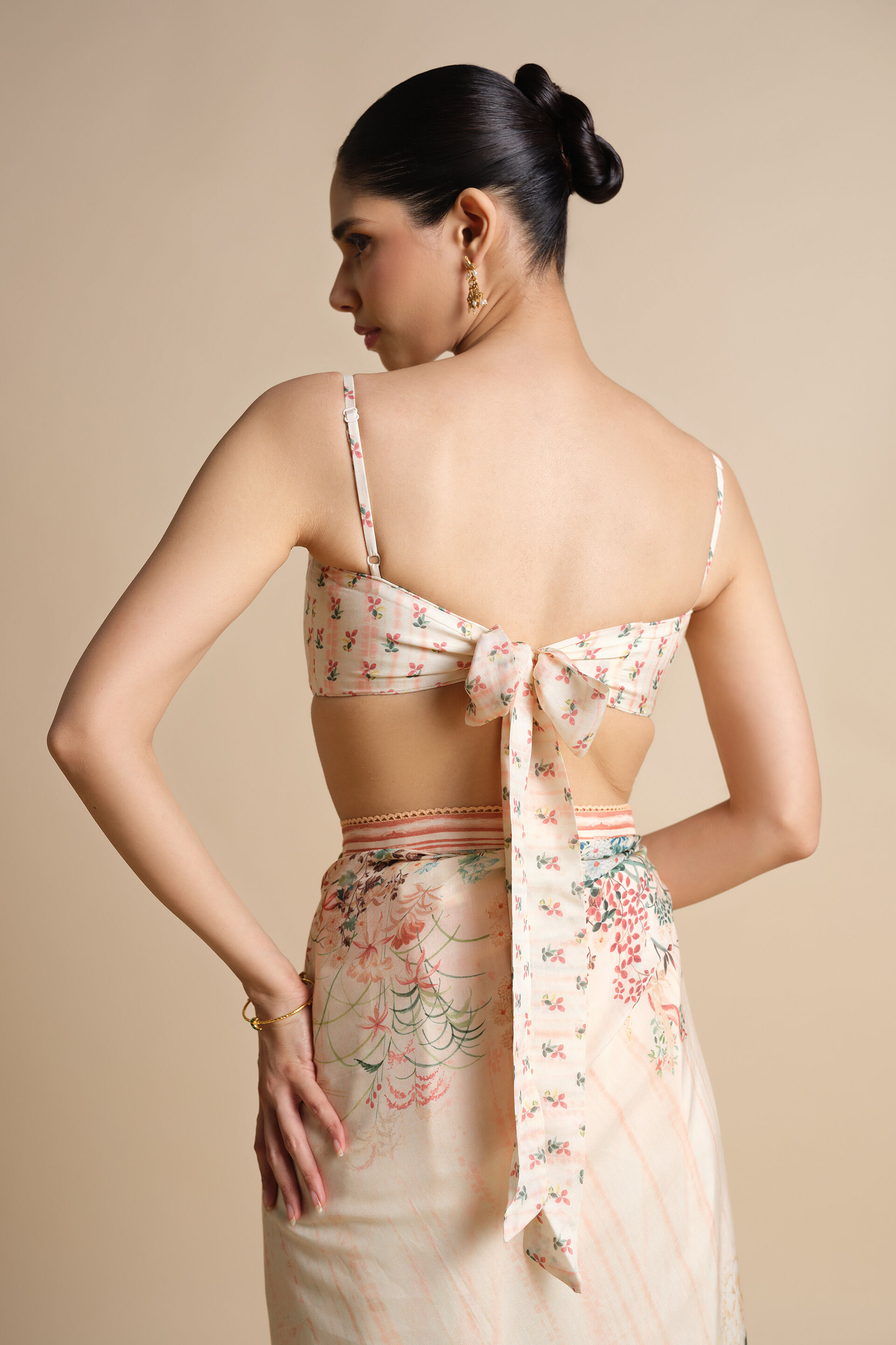 Komakal Printed Silk Saree - Ivory, Ivory, image 9