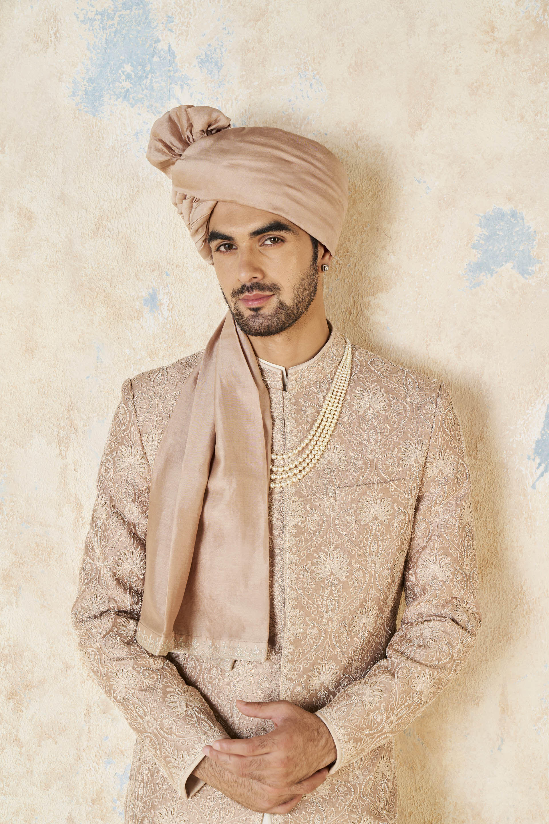 Arindam Silk Safa - Salmon