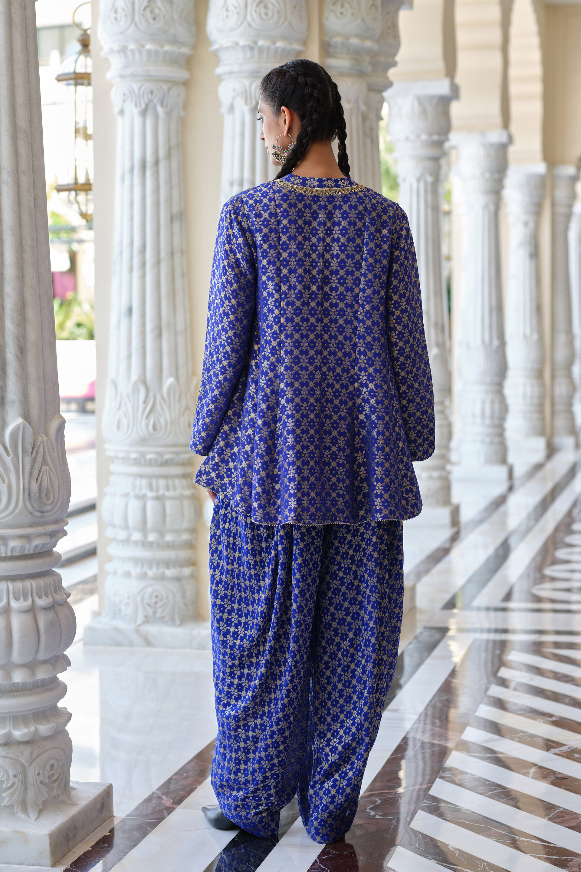 Ballad Blue Benarasi Kurta Set