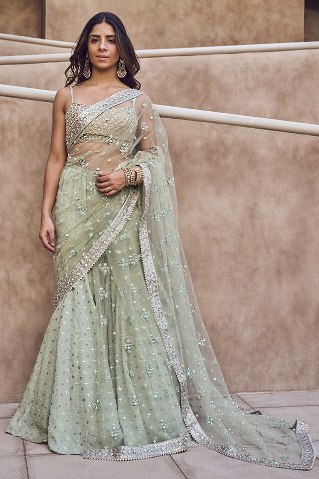 Buy Pavitra Gharara Set Sage Online from Anita Dongre