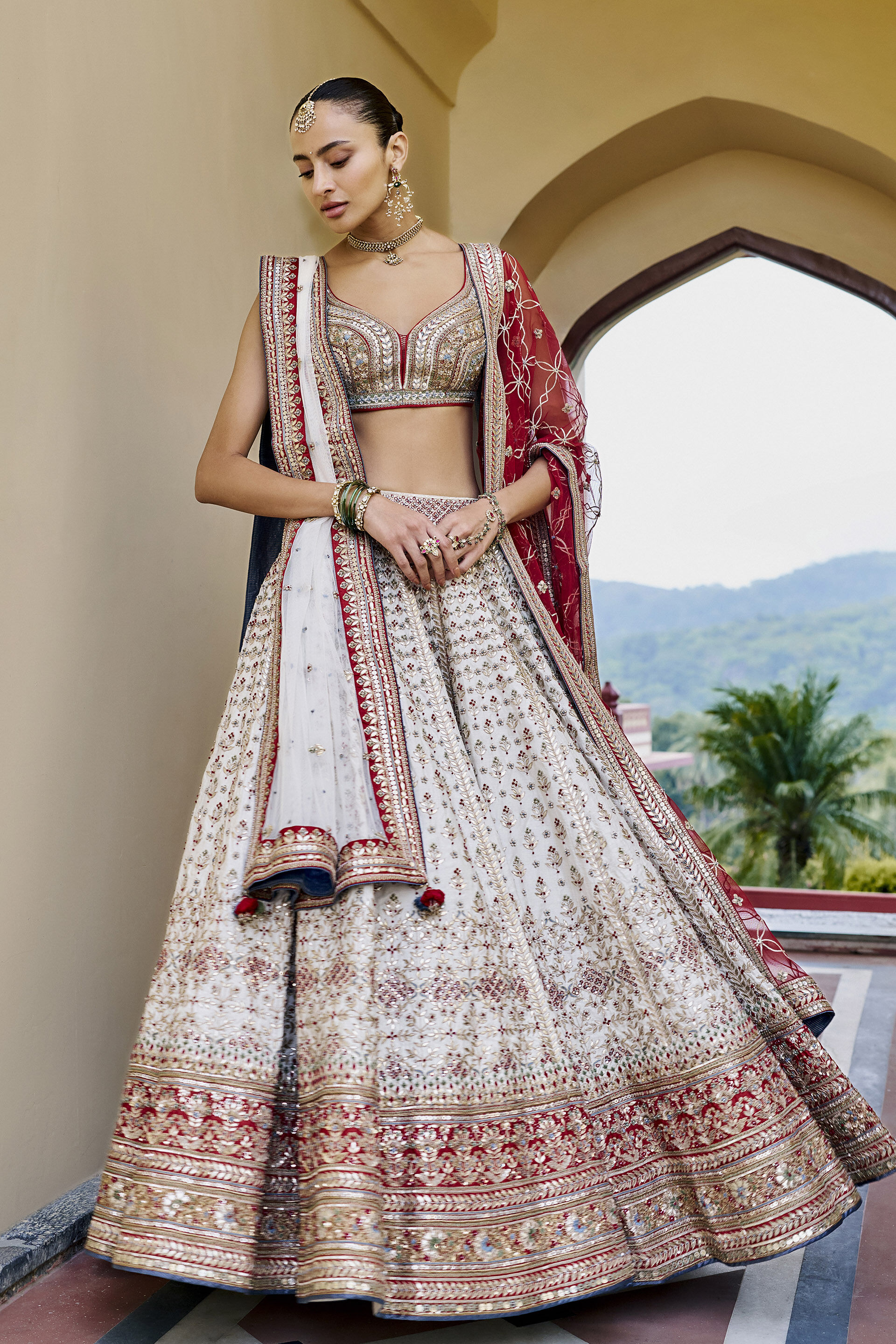 Togetherness Gota Patti Silk Lehenga Set - ​Red, Red, image 1