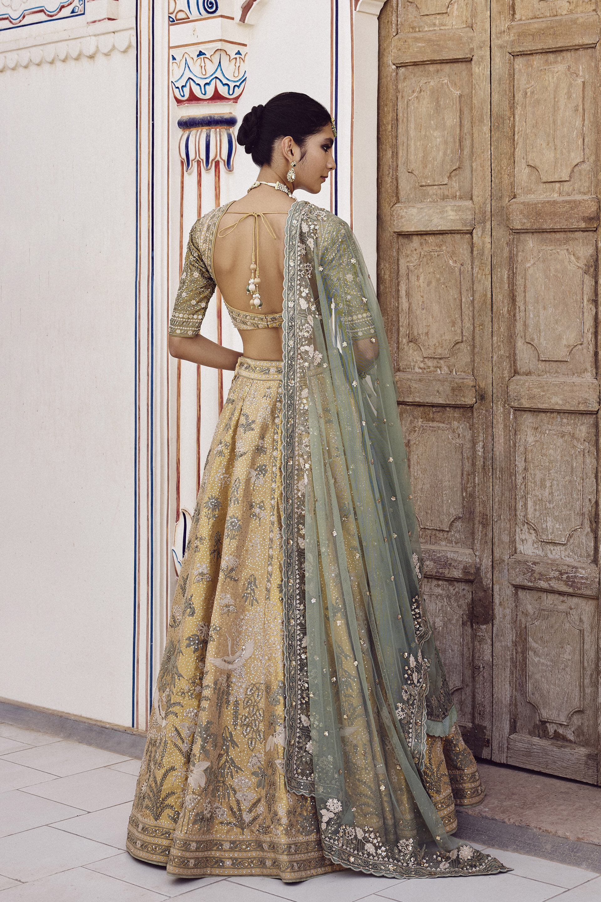 Ikshita Embroidered Silk Lehenga Set - Gold