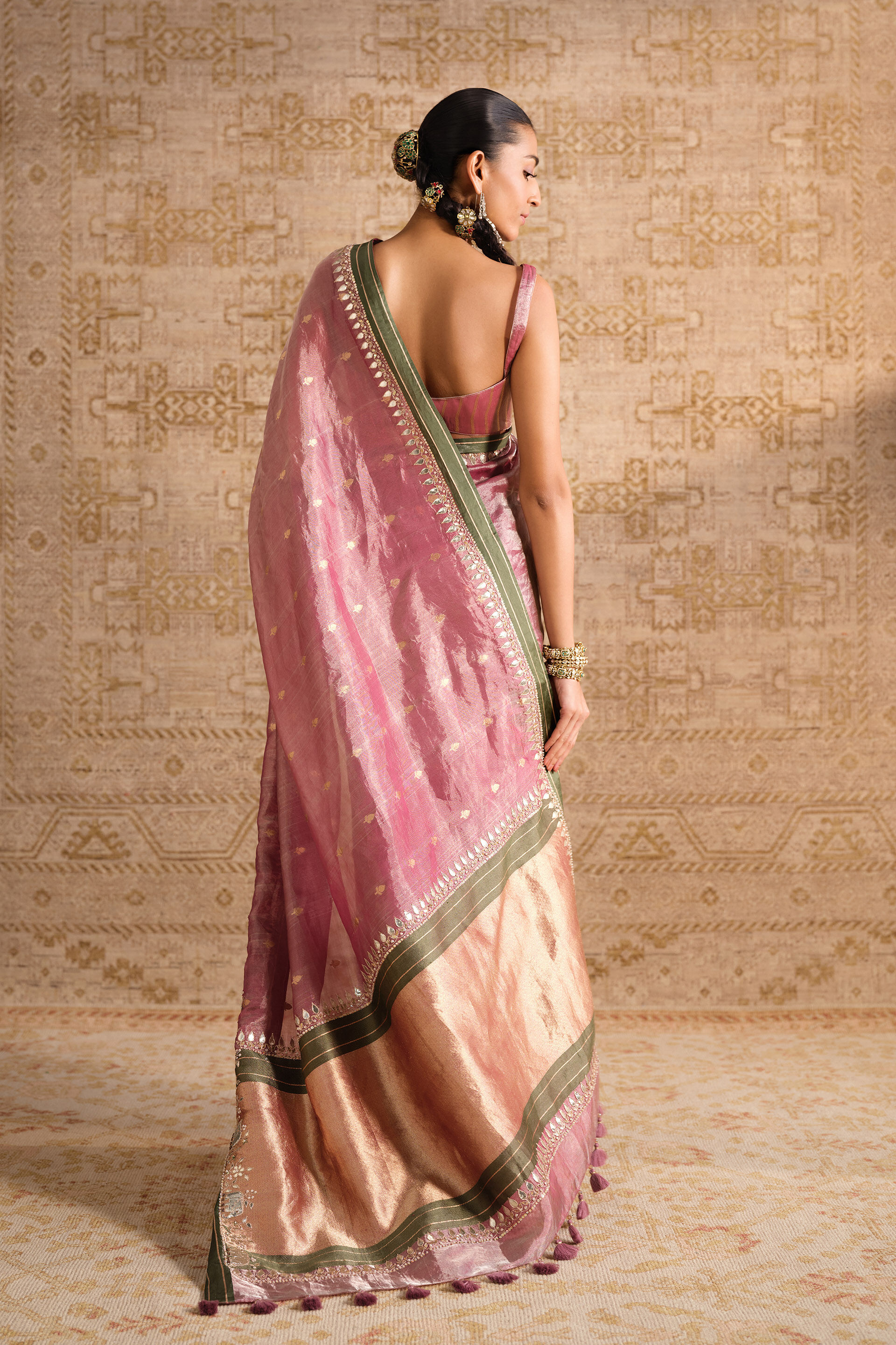 Anusrava Handwoven Benarasi Silk Saree - Blush