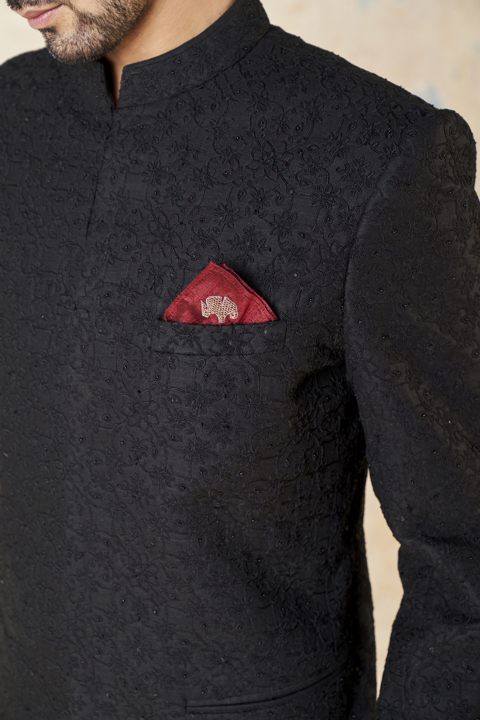 Arman Pocket Square - Maroon