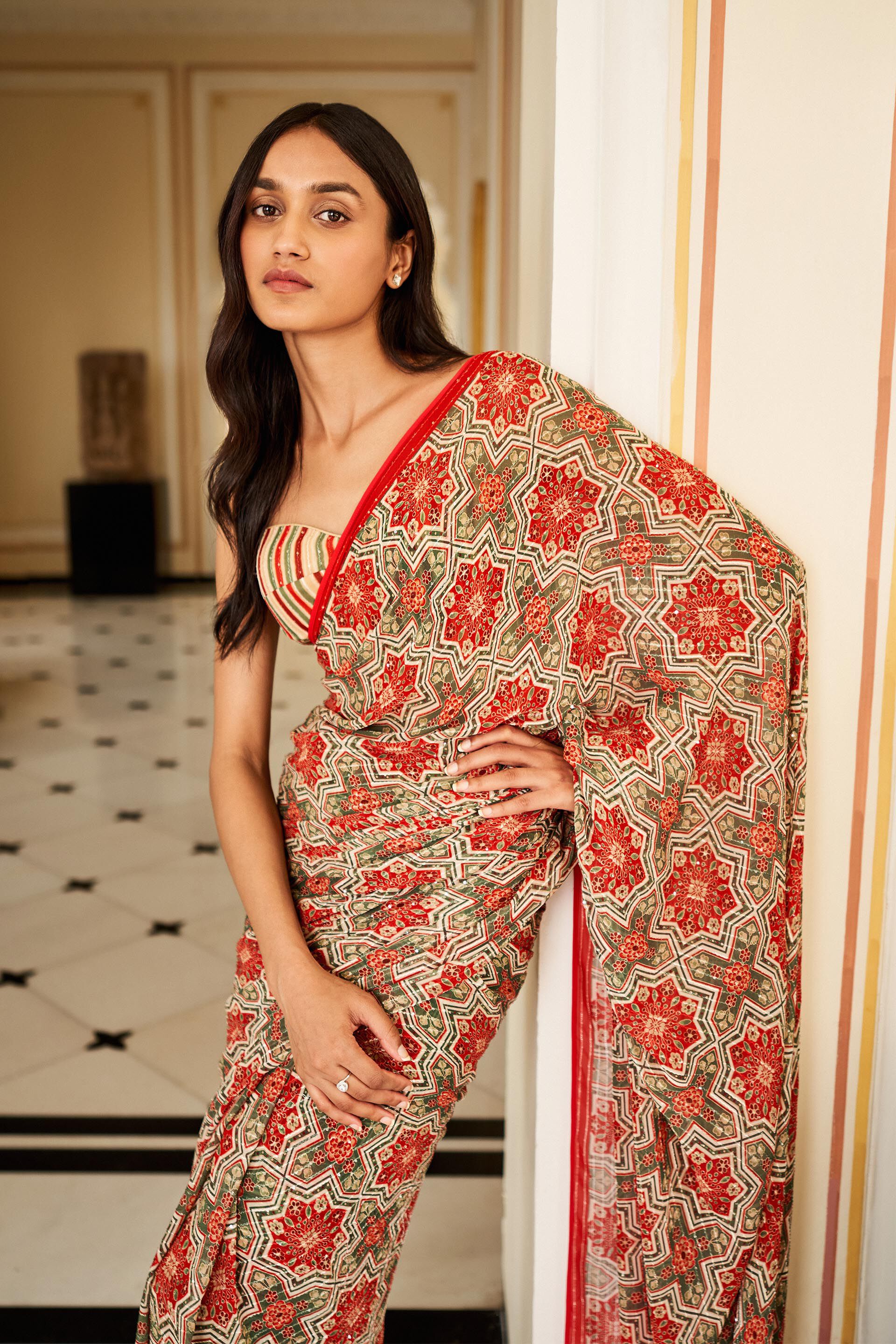 Shovana Saree - Cream, Cream, image 3