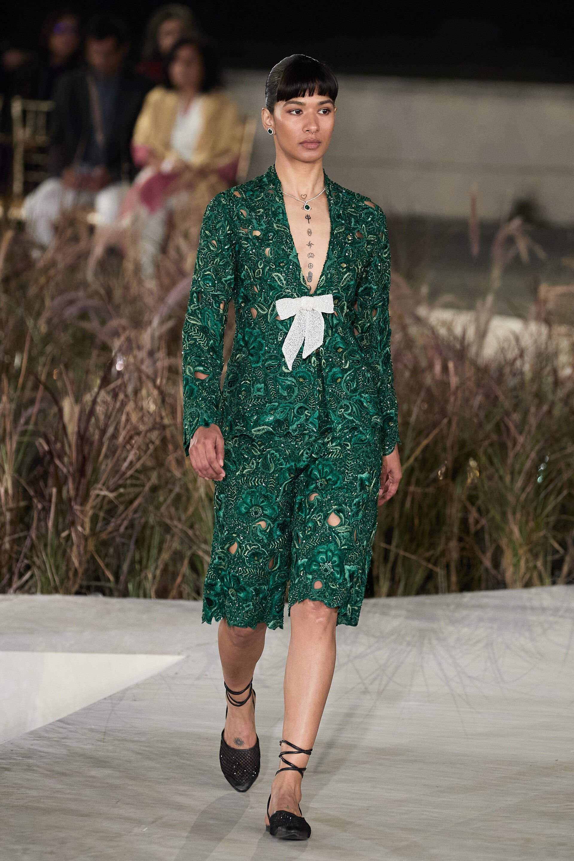 Rainfern Embroidered Applique Co-ord - Green