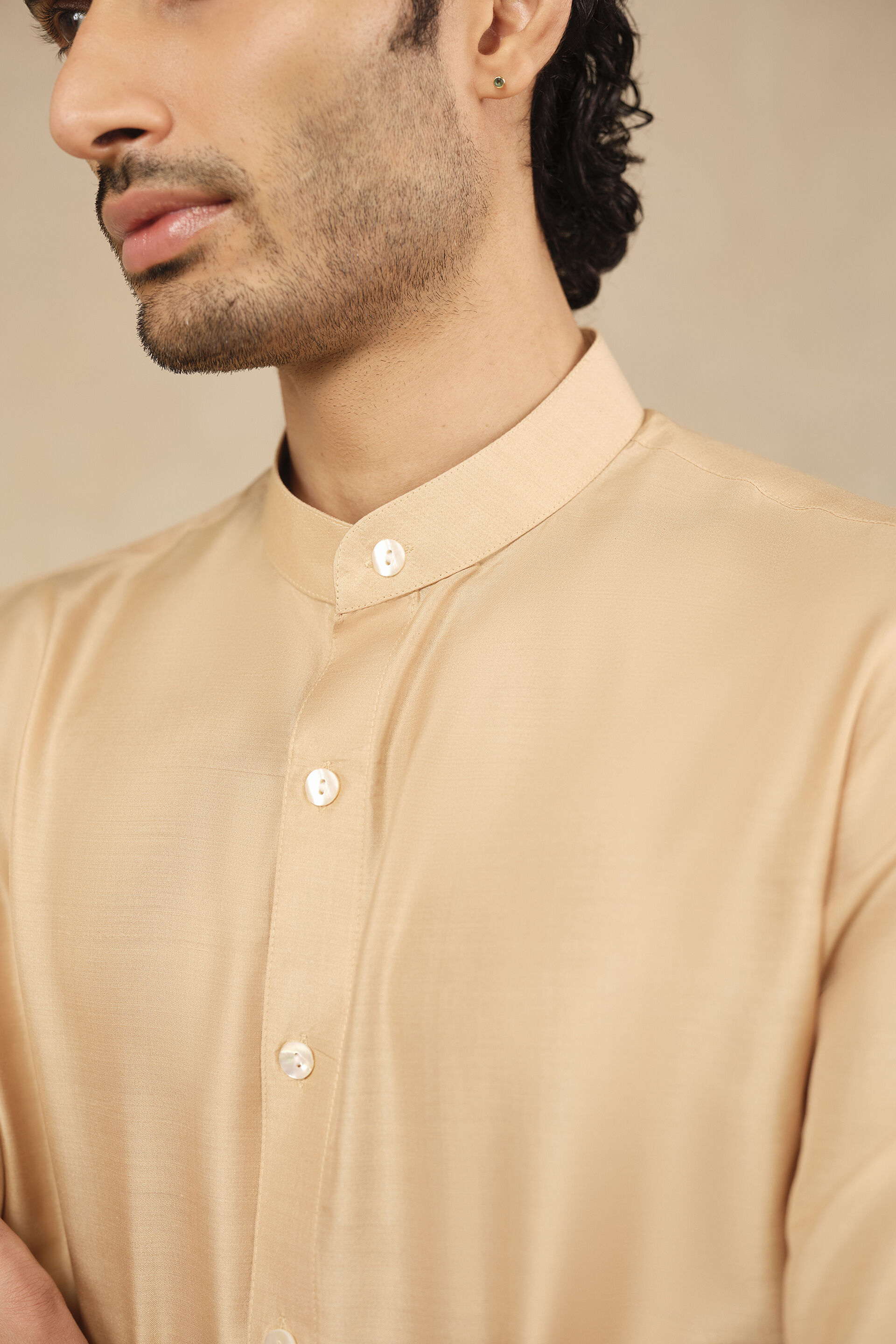 Adnan Silk Shirt - Gold, Gold, image 5