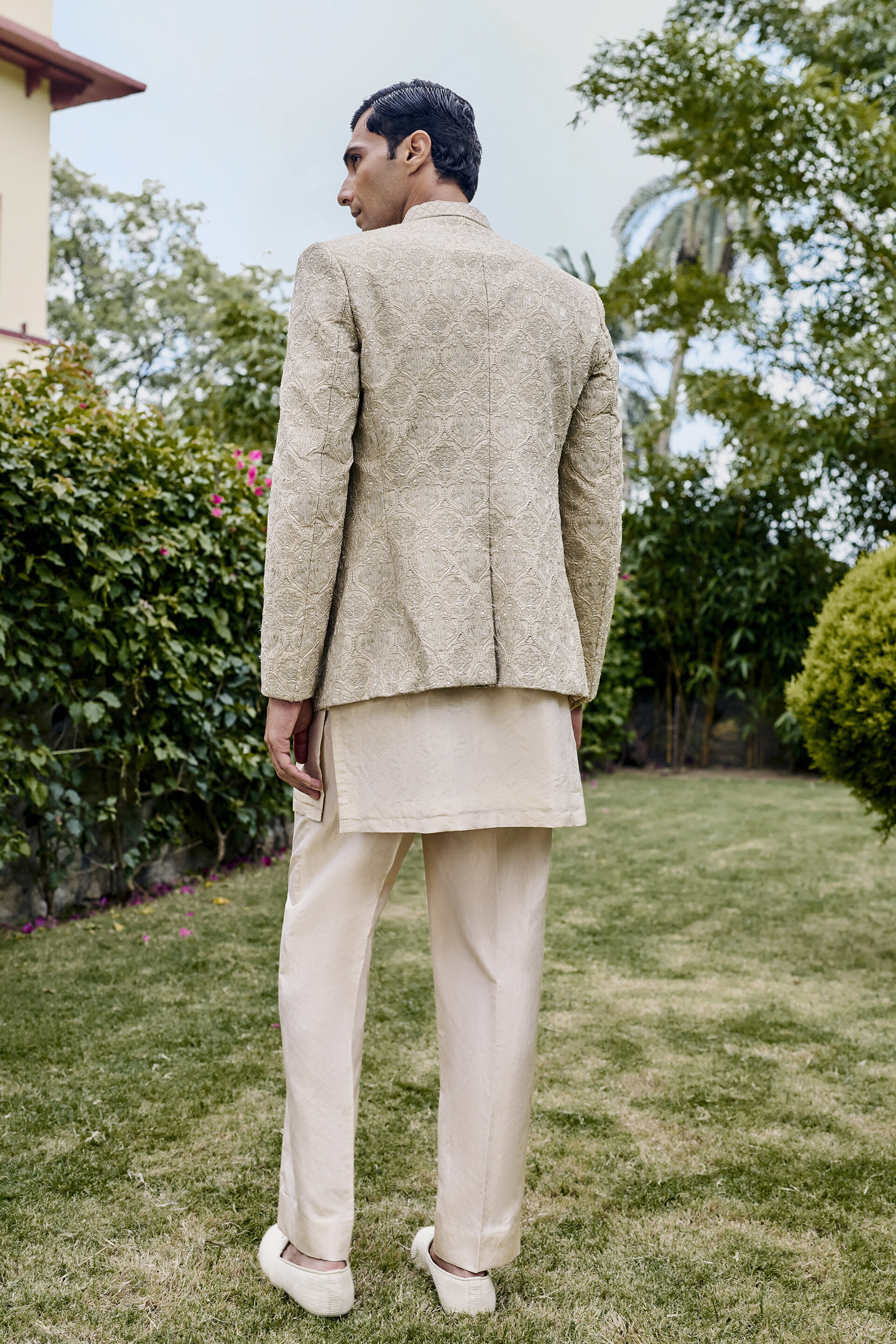 Hymn Embroidered Sherwani - Gold, Gold, image 2