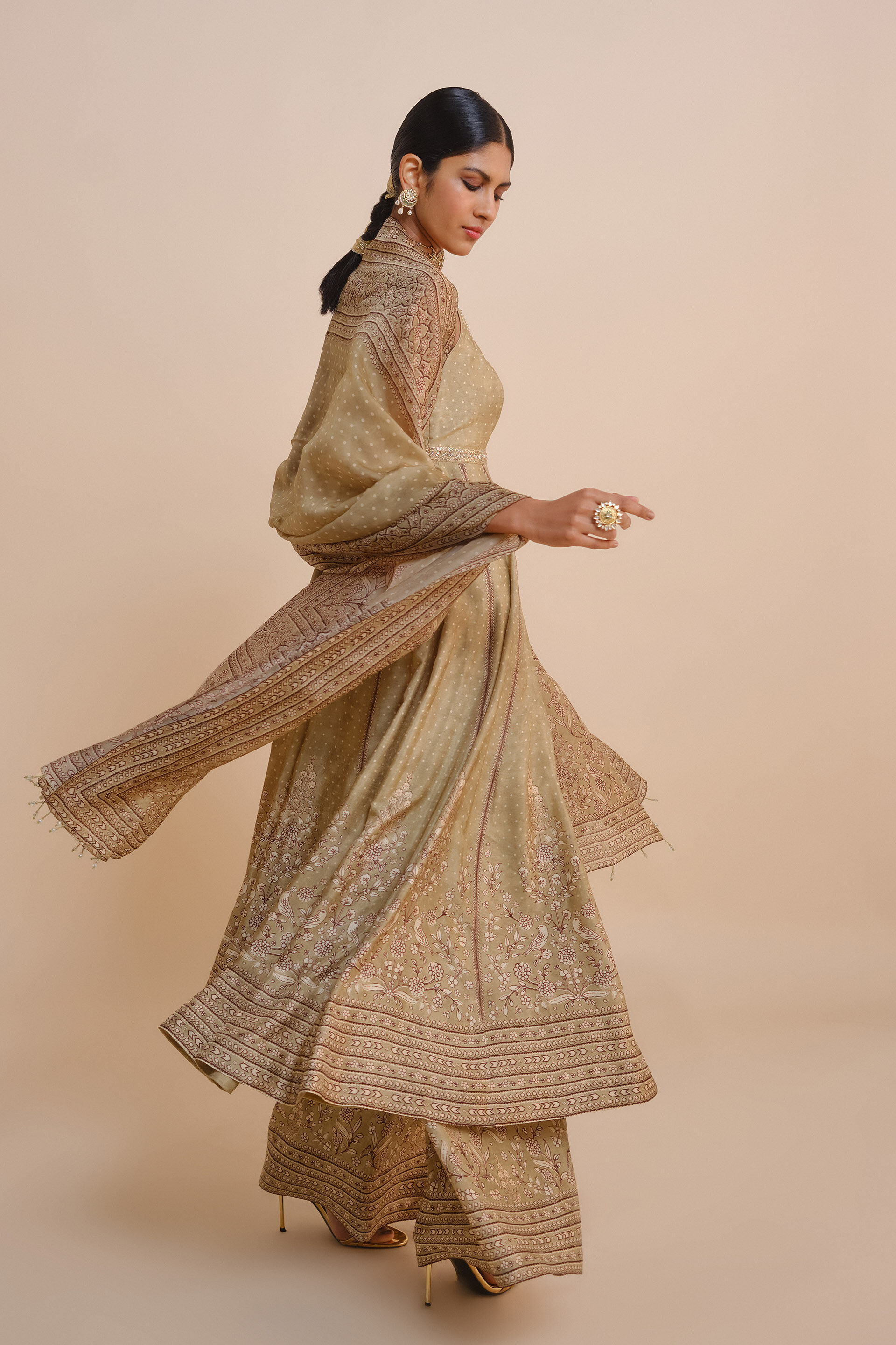 Rimaza Anarkali Silk Set - Sage, Sage, image 4