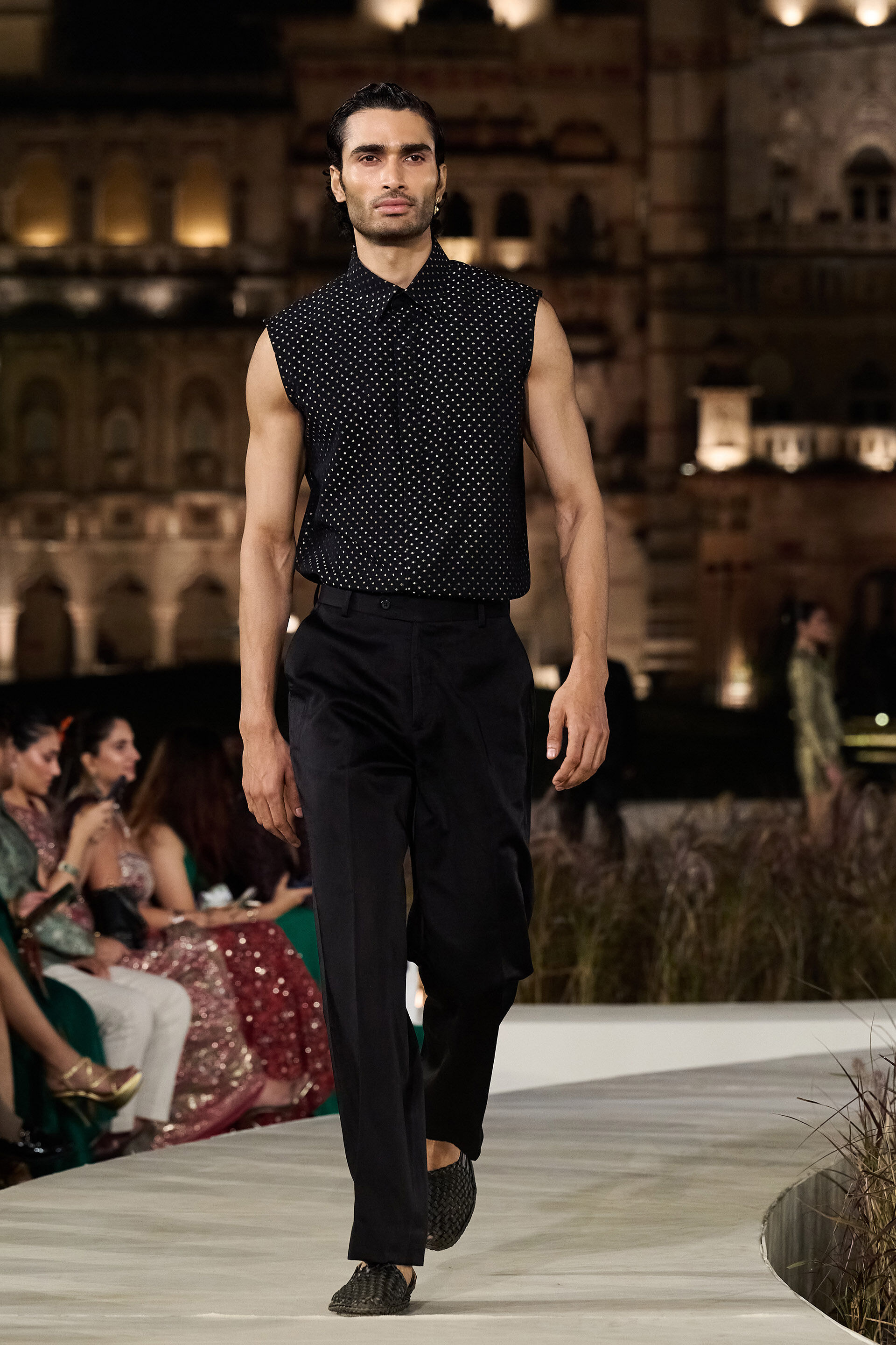 Eryndor Handwoven Benarasi Shirt Set - Black, Black, image 1