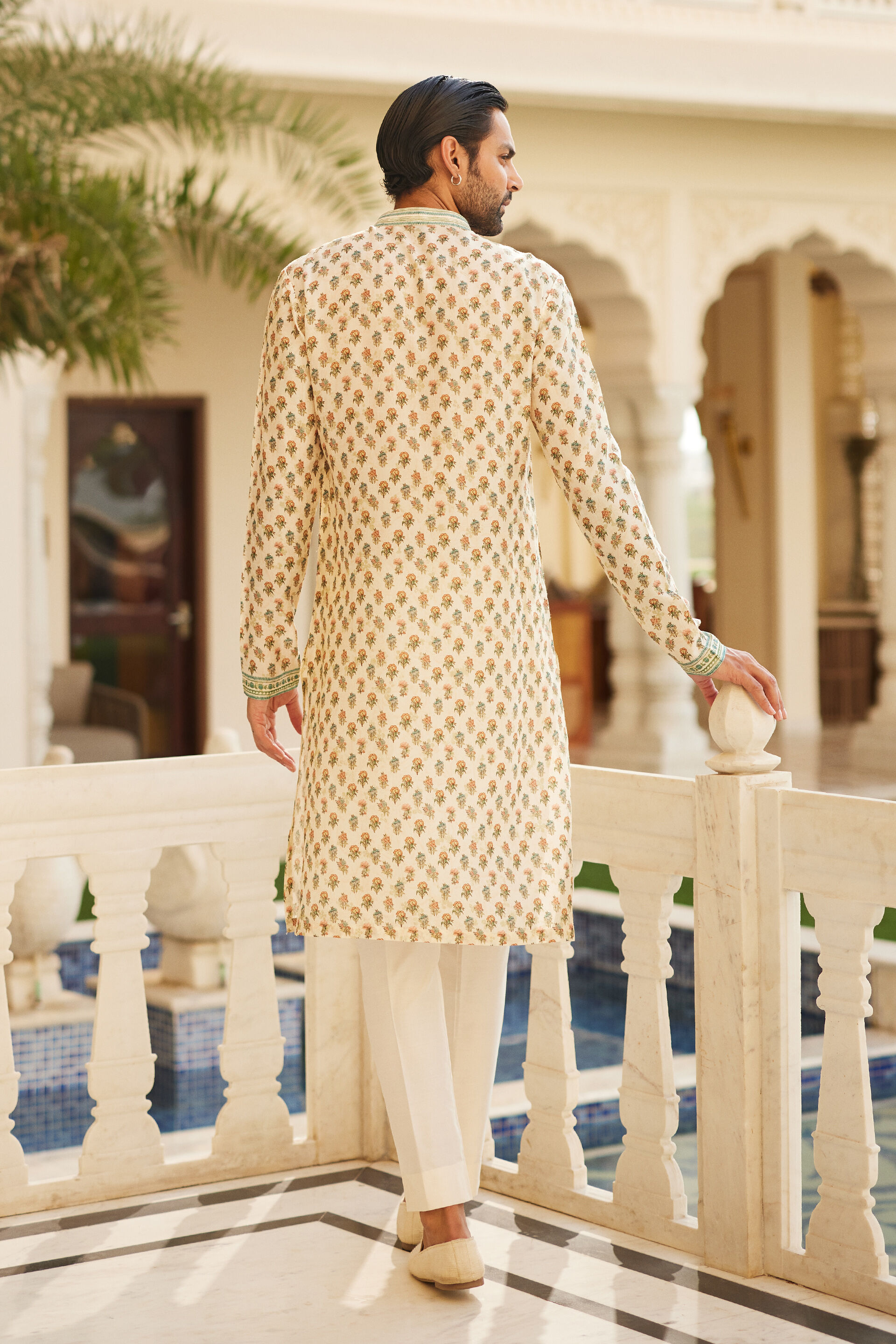 Edhas Silk Kurta - Cream, Cream, image 2