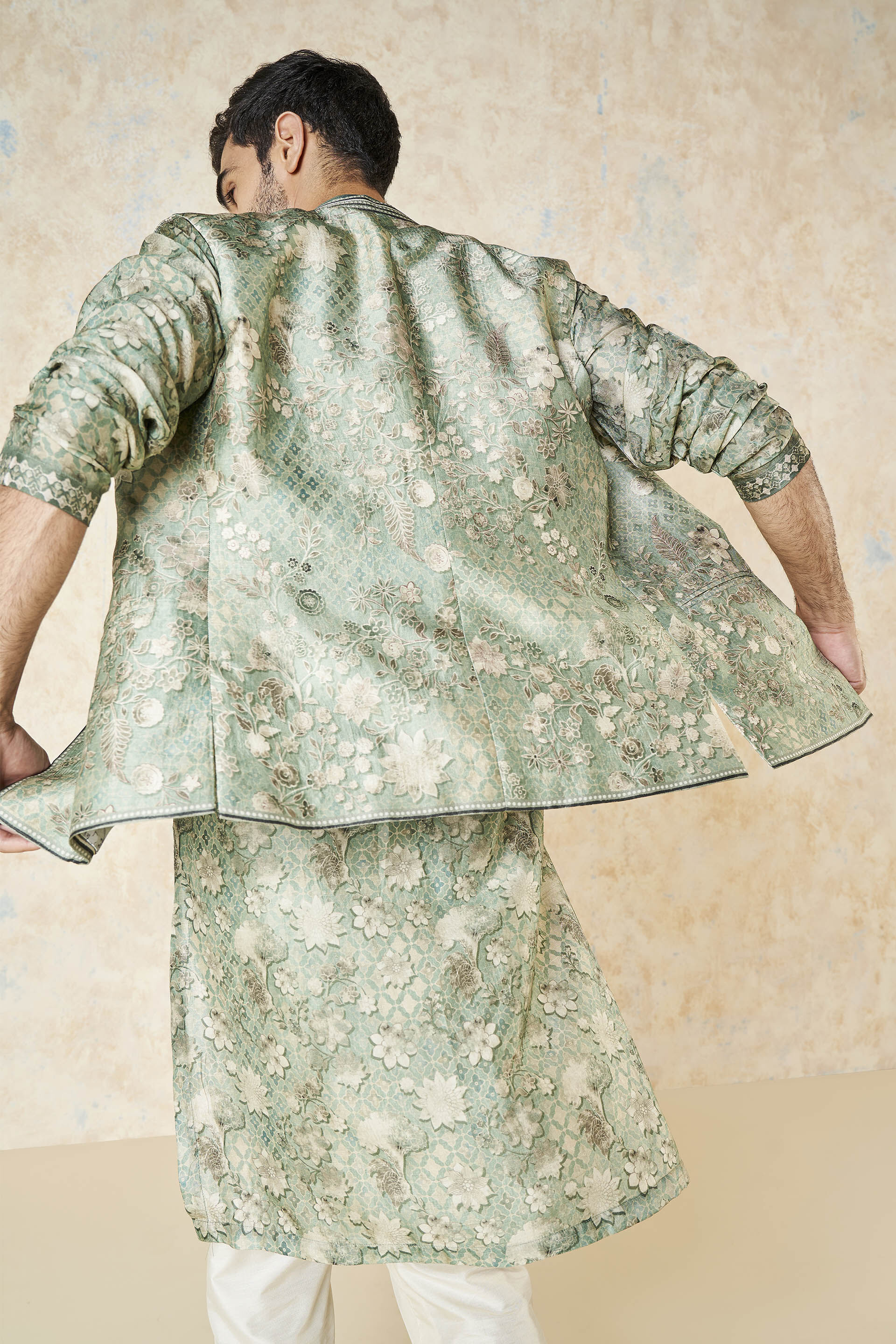 Bhramar Nehru Jacket - Sage, Sage, image 8