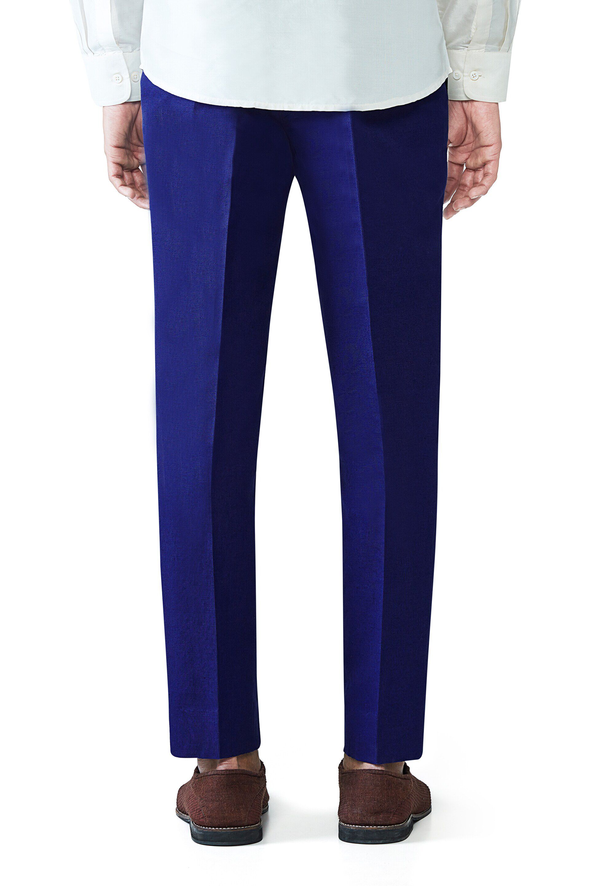 Buy Men navy Blue Linen Trousers for Wedding from Anita Dongre