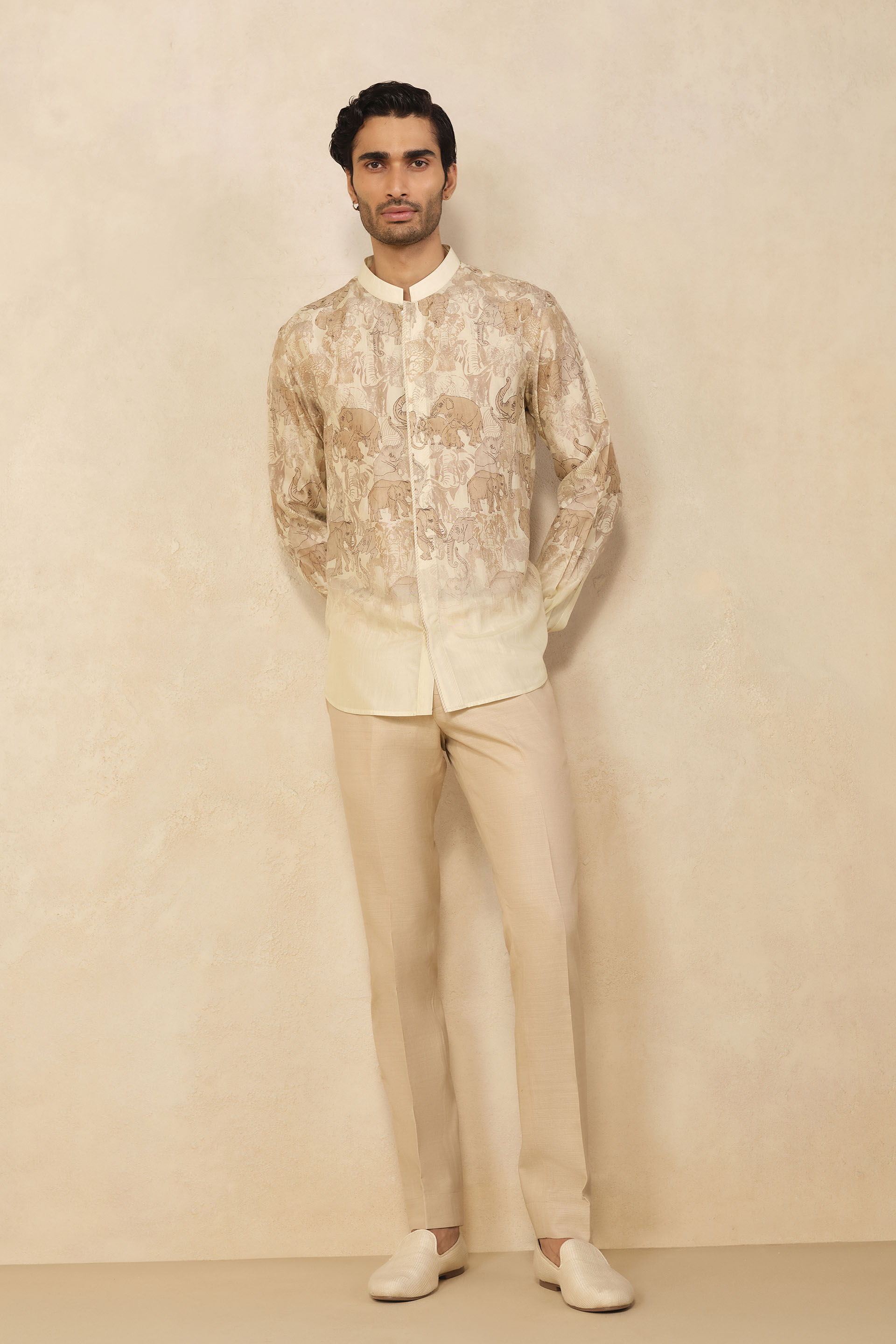 Zyad Silk Shirt - Cream, Cream, image 1