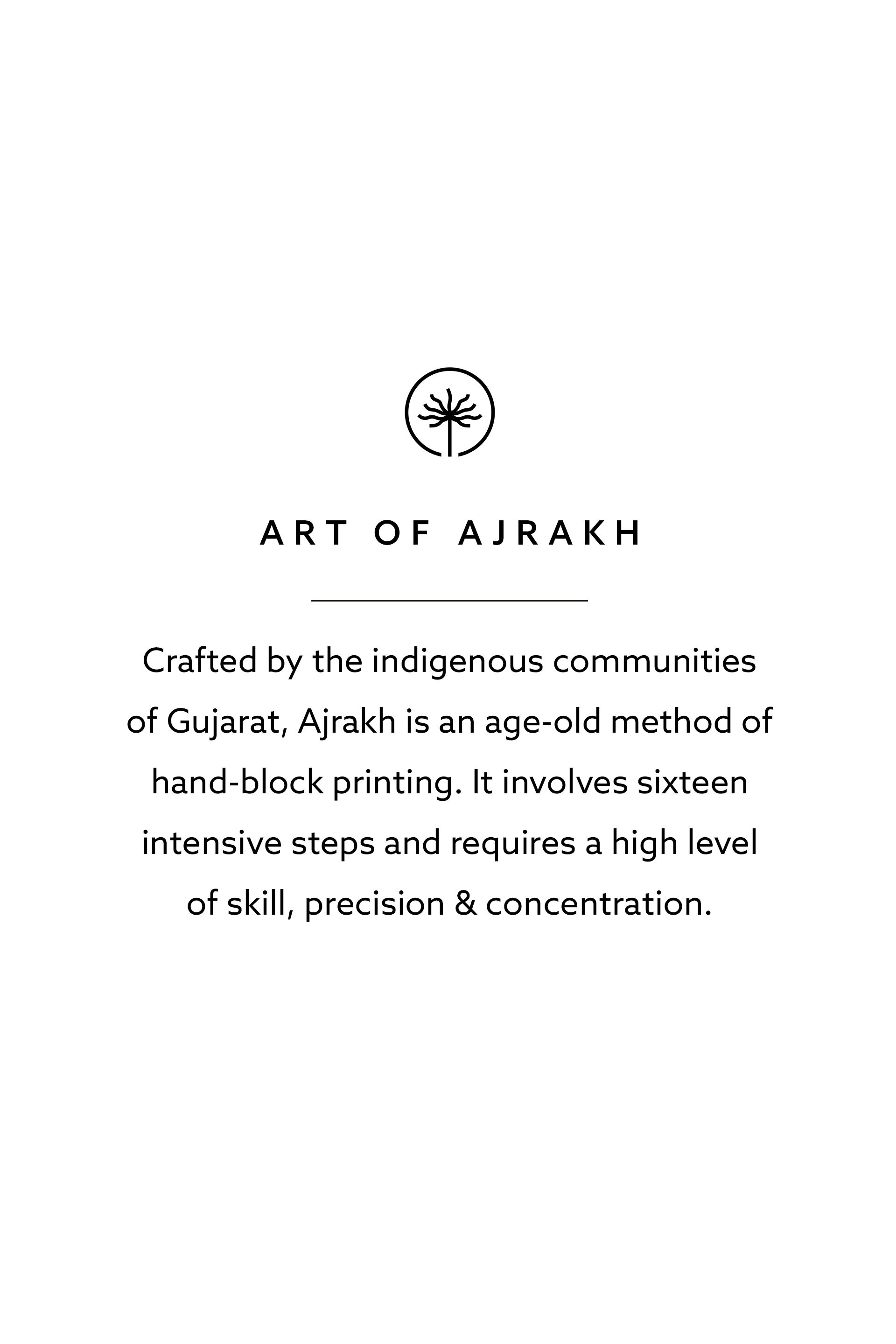 Sargassum Handcrafted Ajrakh Silk Kaftan - Grey, Grey, image 6