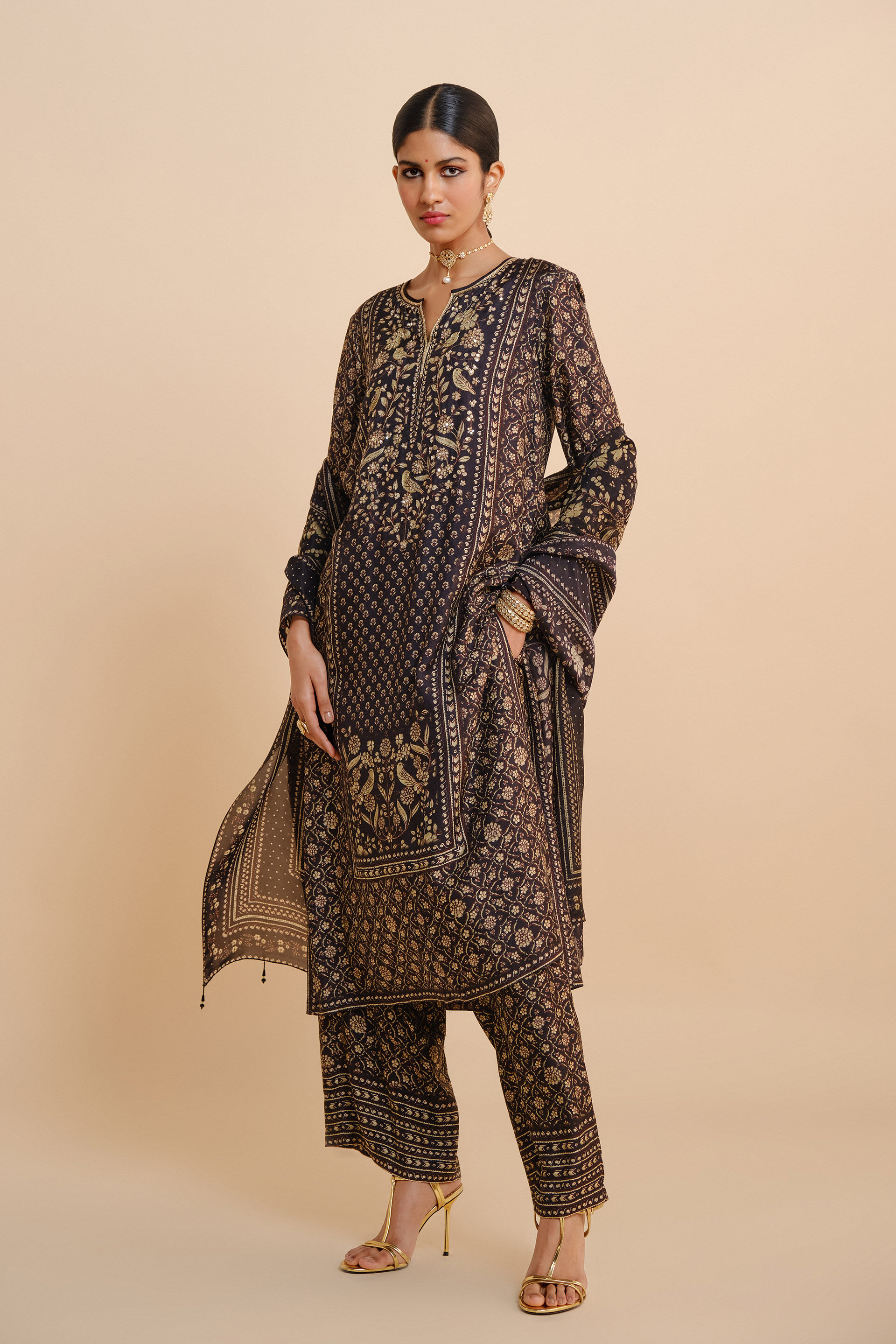 Gwylan Kurta Set - Black