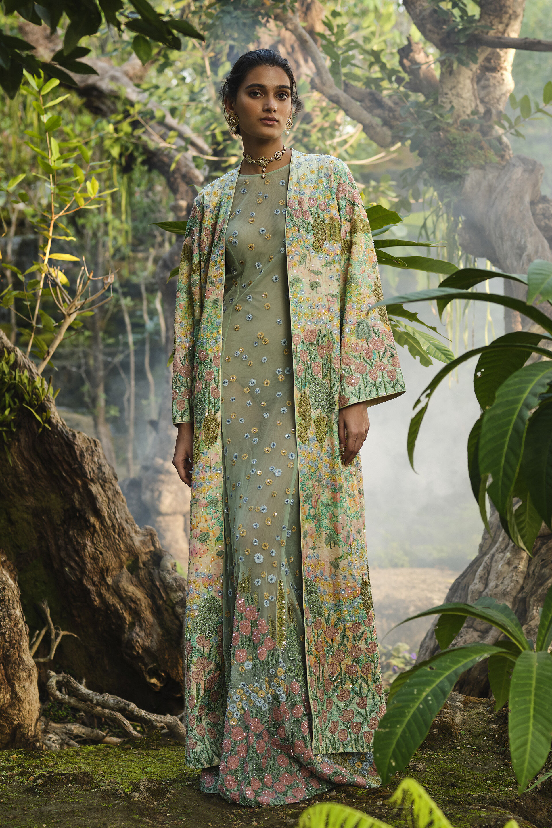 Lakeforest Embroidered Jacket Set - Sage, Sage, image 1