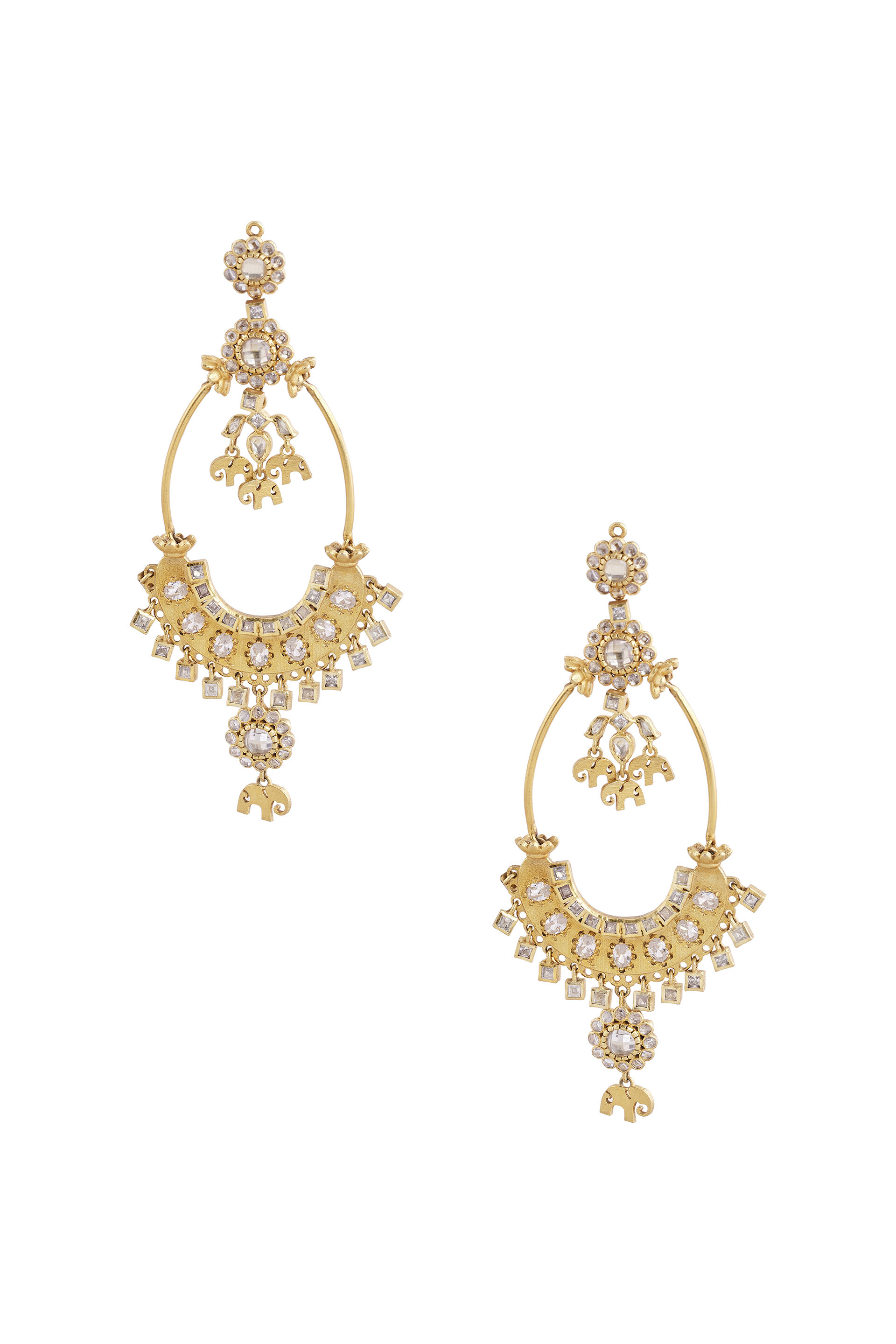 Buy The Mini Haathi Charm Chandbali Earrings Online for Women