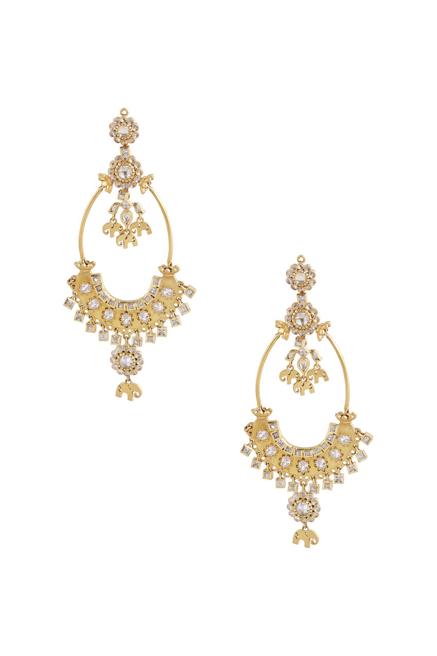 Buy The Mini Haathi Charm Chandbali Earrings Online for Women