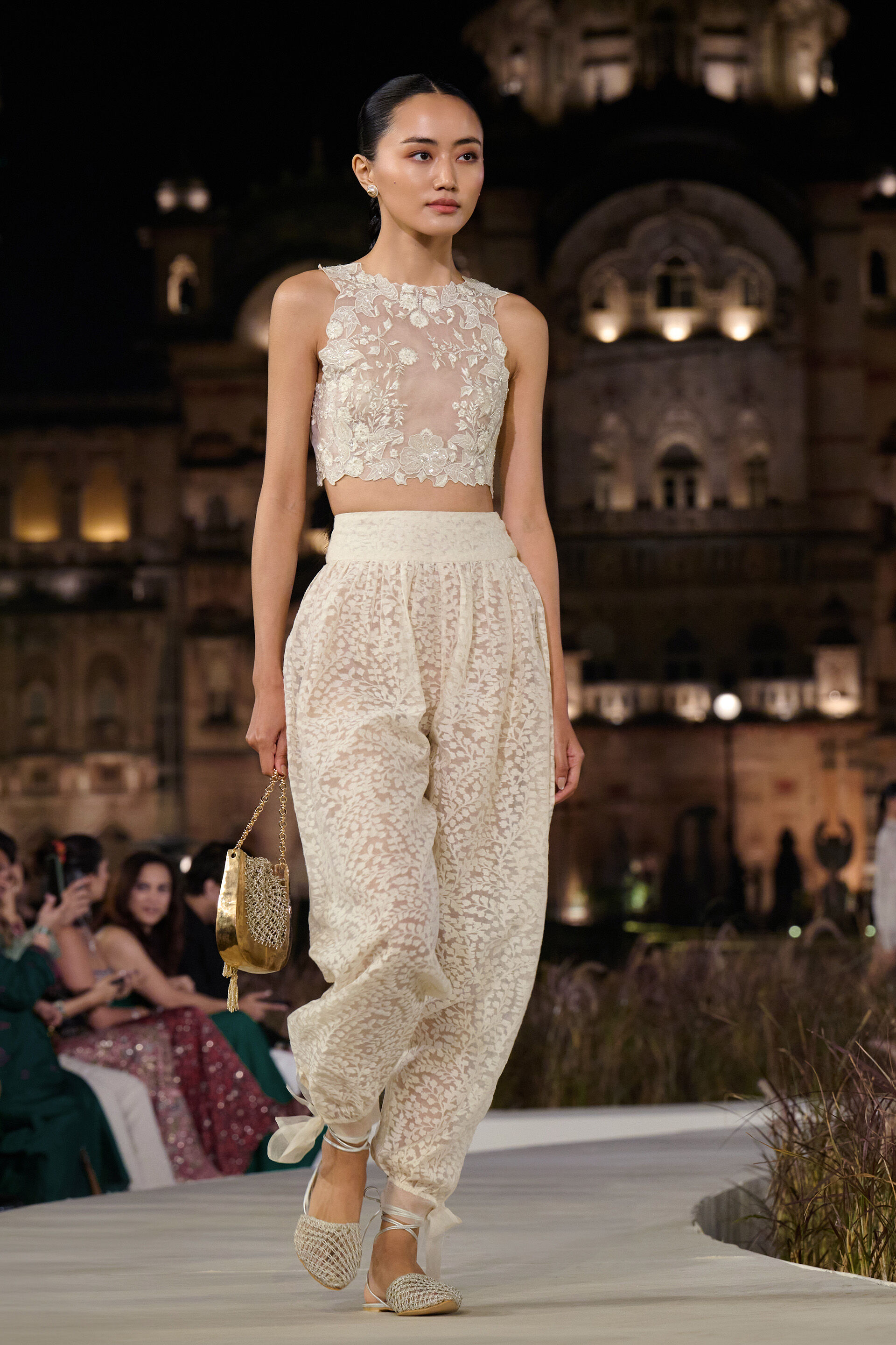 Gardenmist Woven Benarasi Co-ord - Ivory, Ivory, image 1