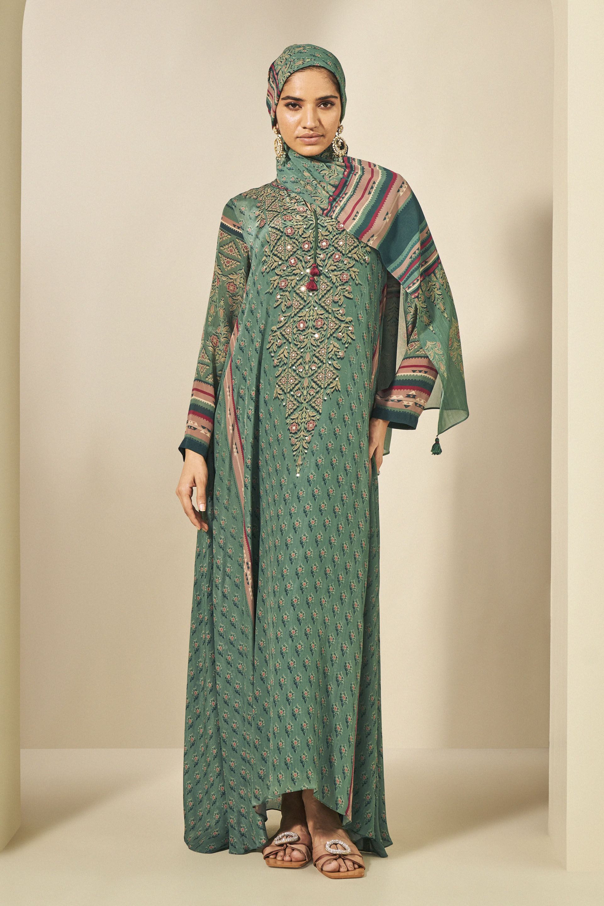 Palmira Scarf - Green, Sage, image 2