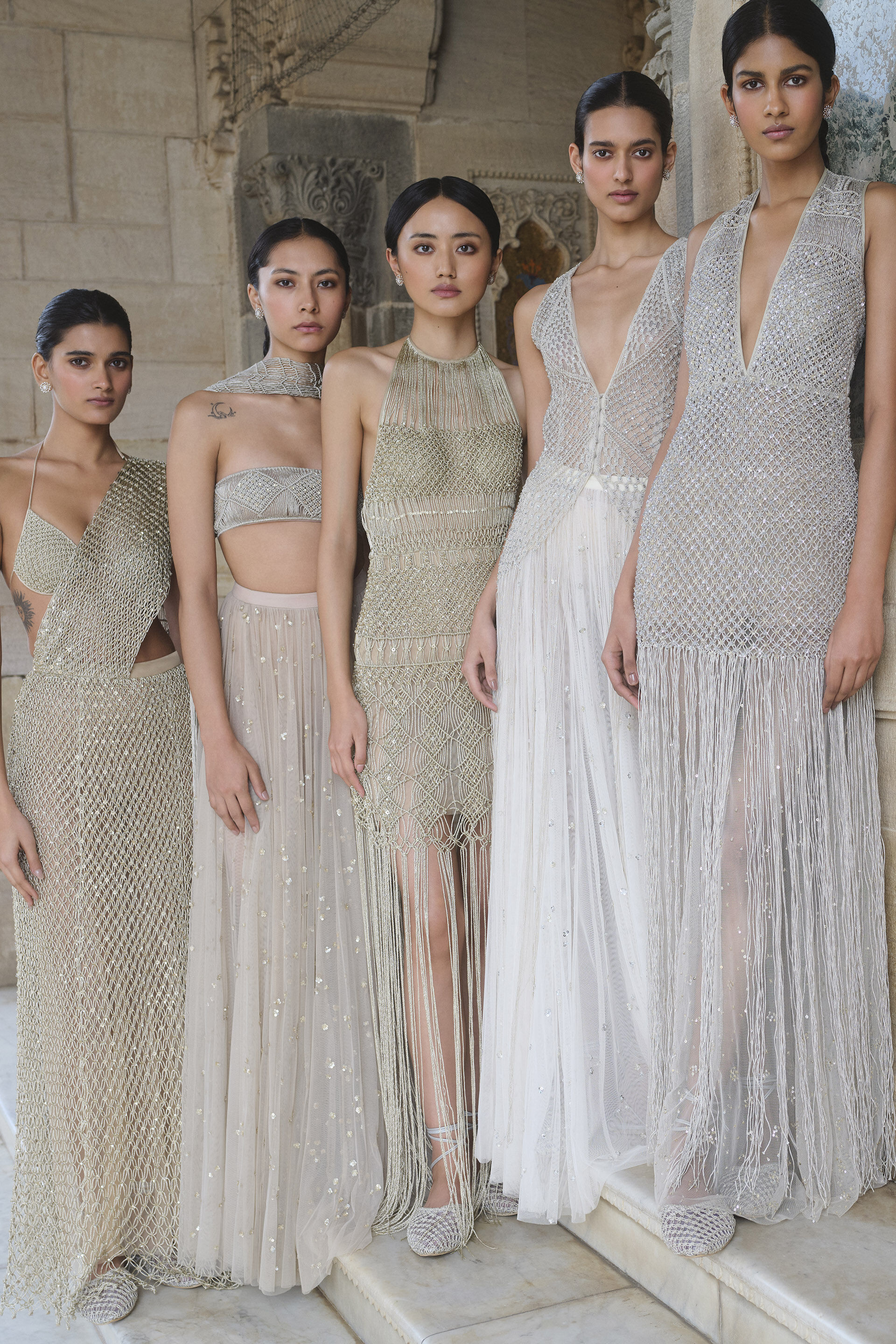 Zenebe Macrame Gown - Gold, Gold, image 5