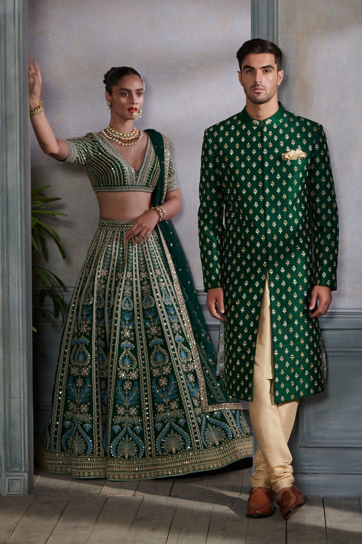 Rooma Lehenga Set - Green