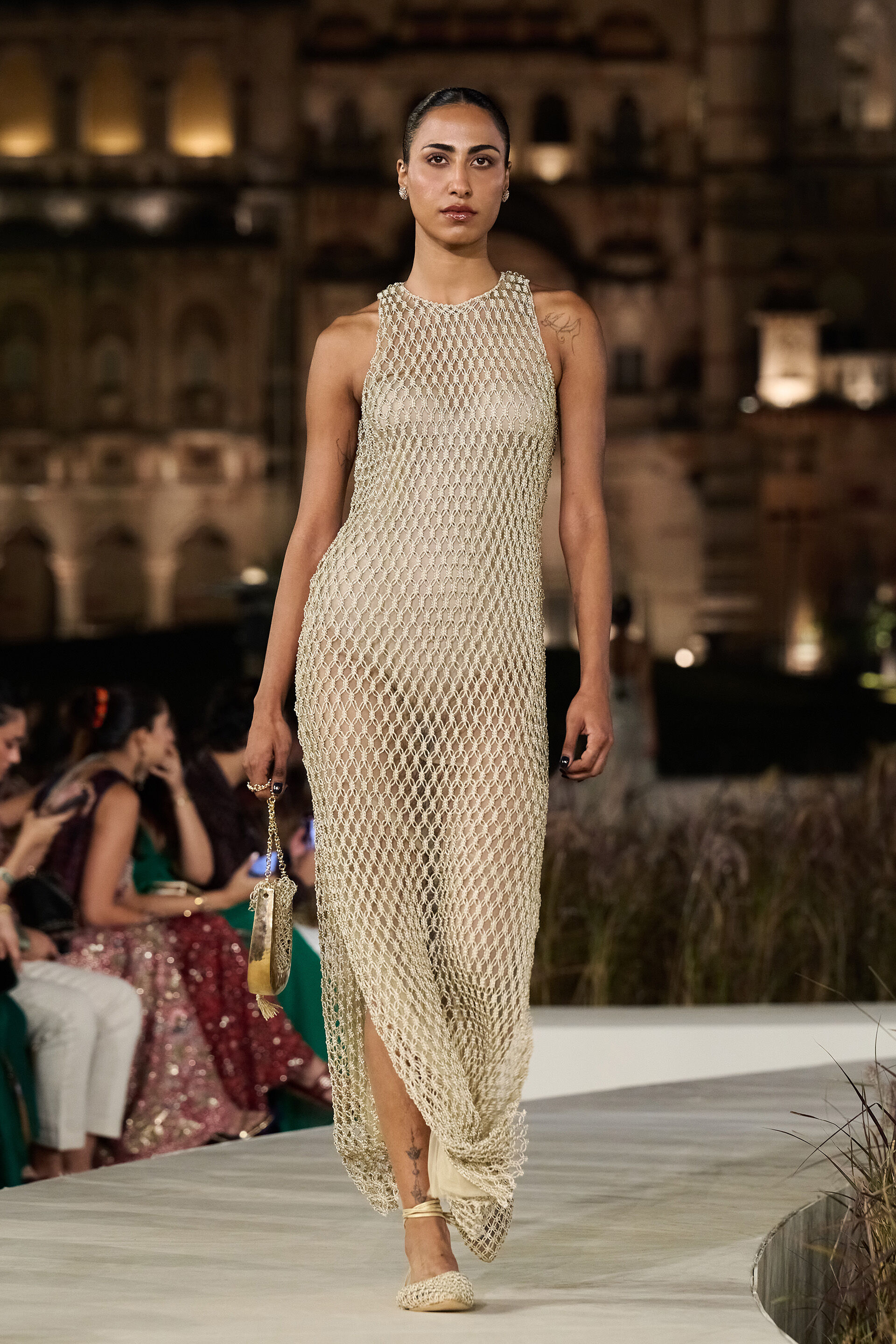 Lucinda Macrame Gown - Gold