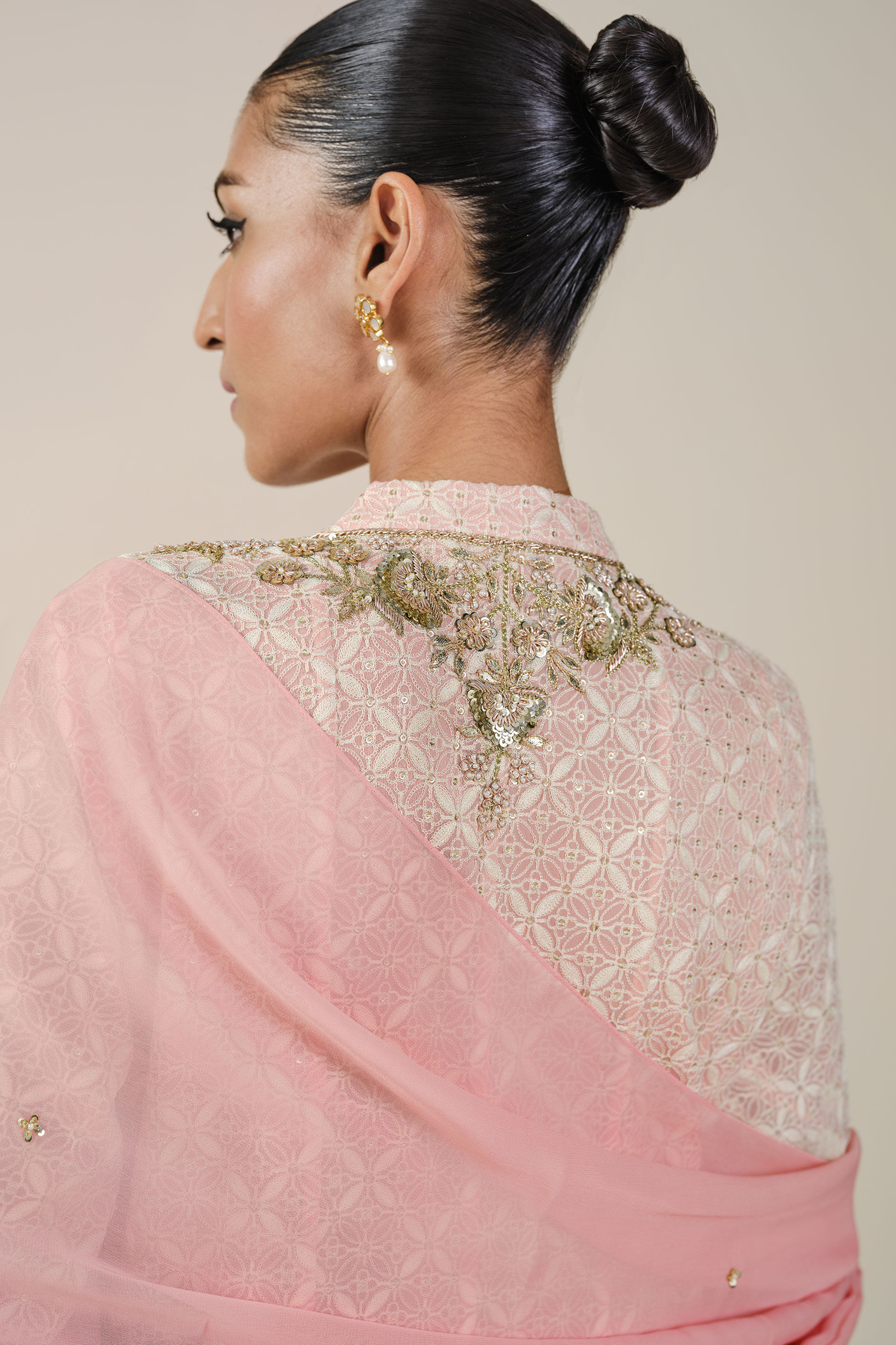 Josika Embroidered Georgette Suit Set - Blush, Blush, image 5