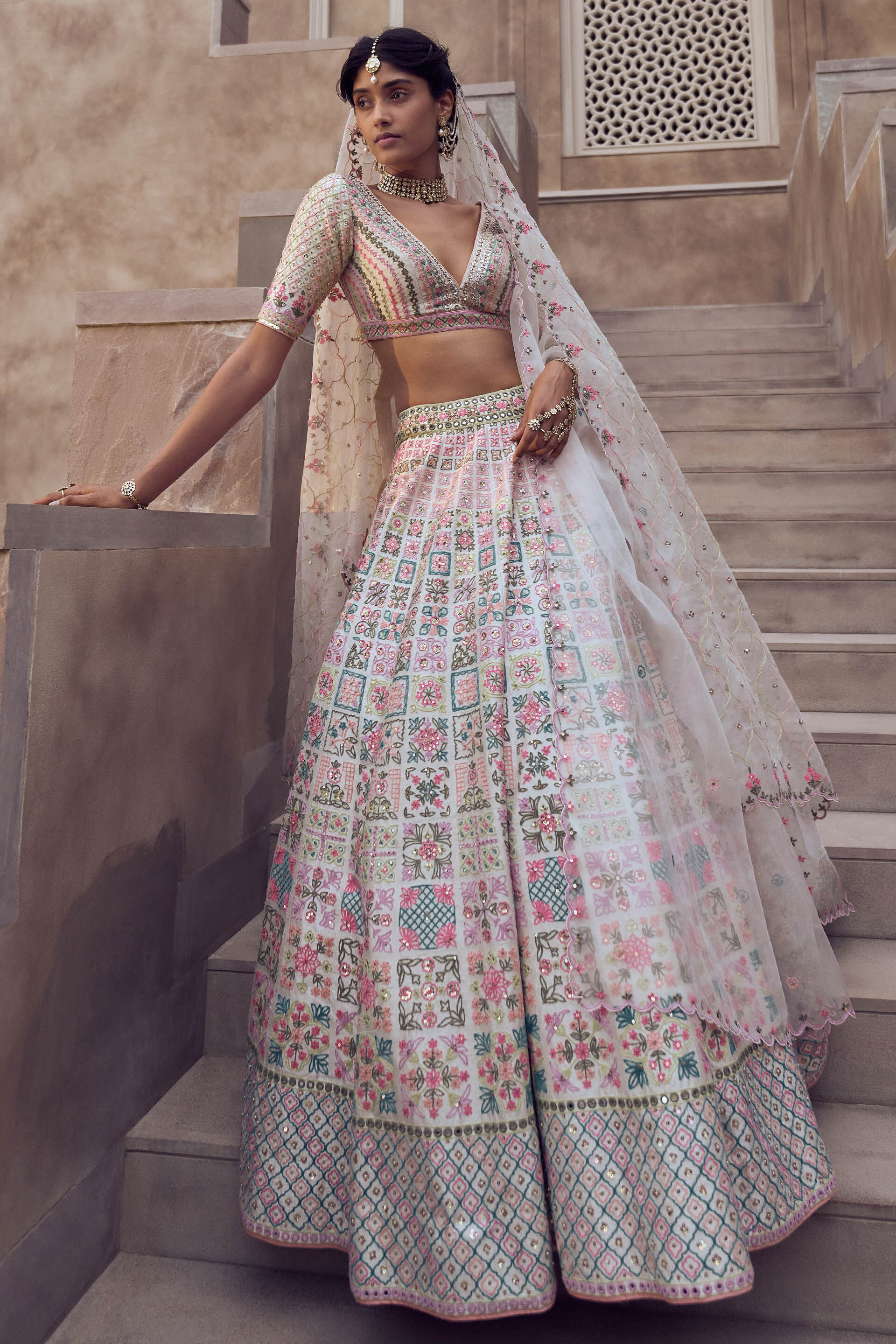 Kripali Lehenga - Cream, , image 1