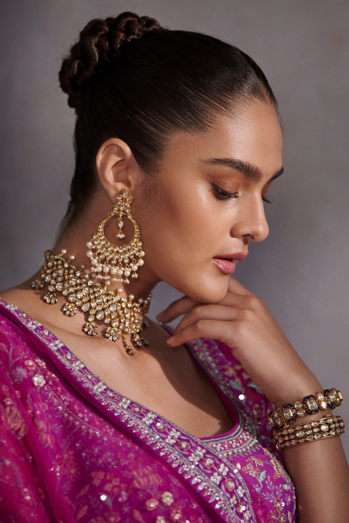 Mohi Lehenga Set - Purple