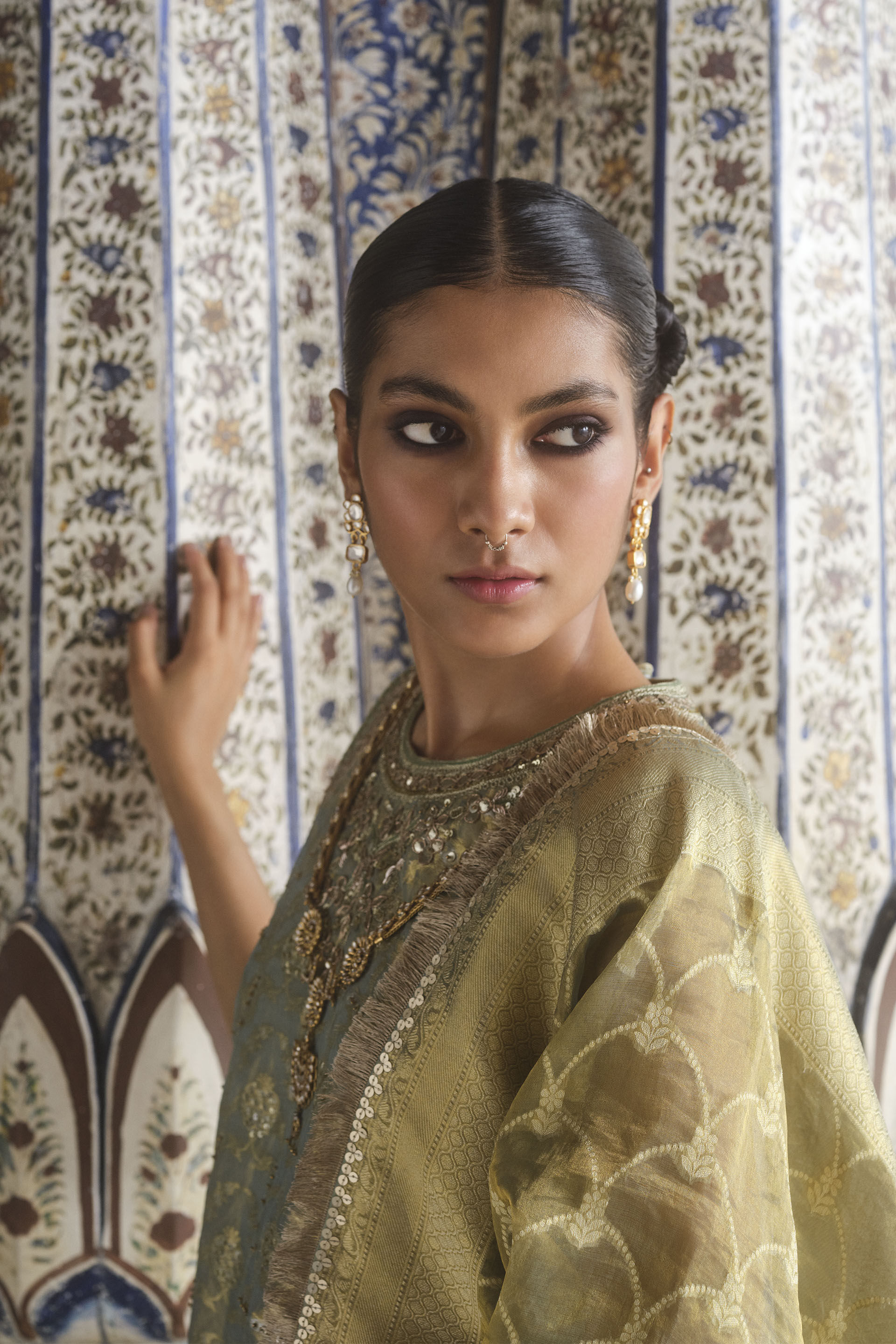 Vajasi Handwoven Benarasi Silk Lehenga Set - Aqua, Aqua, image 5