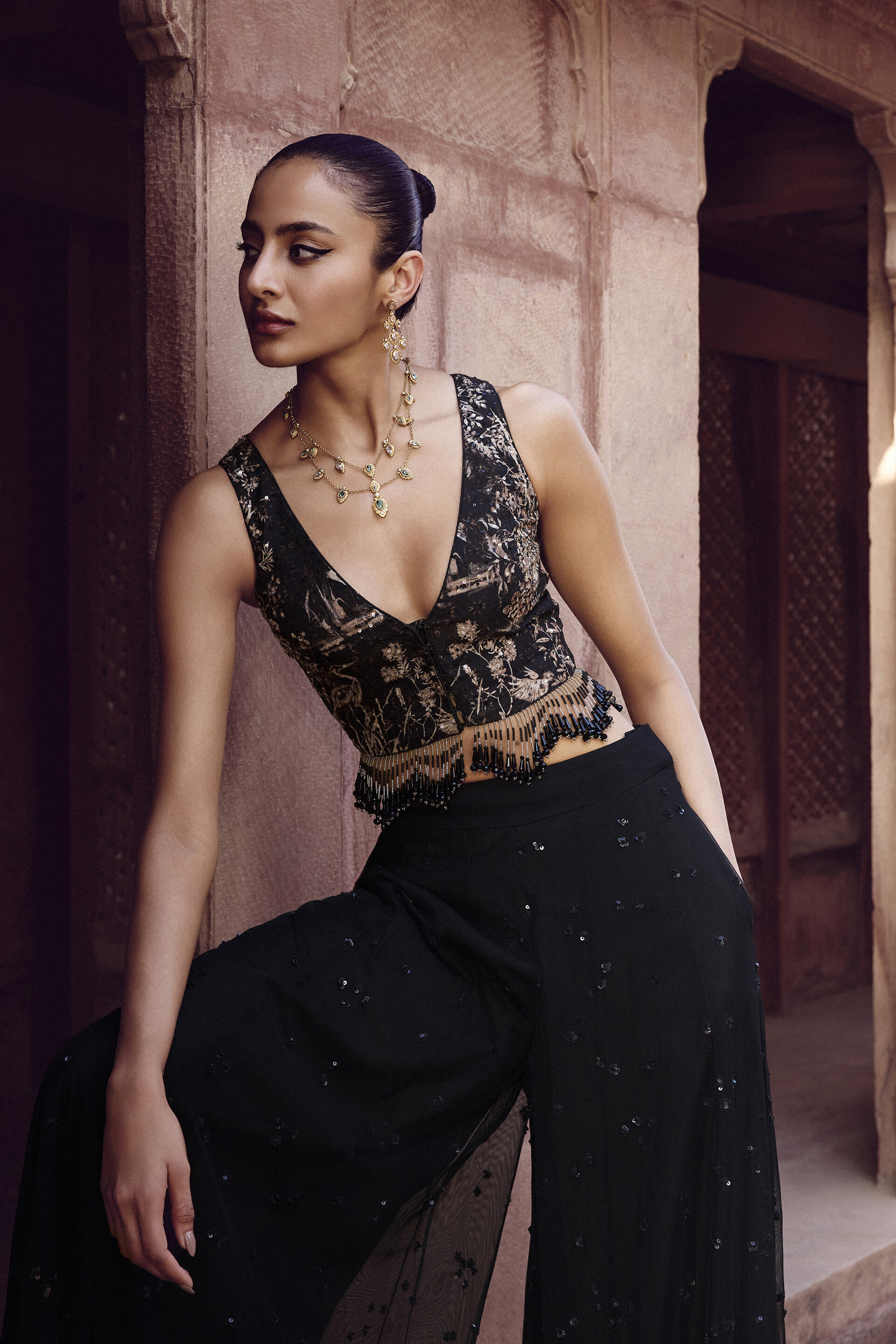 Alayla Sharara Set - Black, Black, image 4