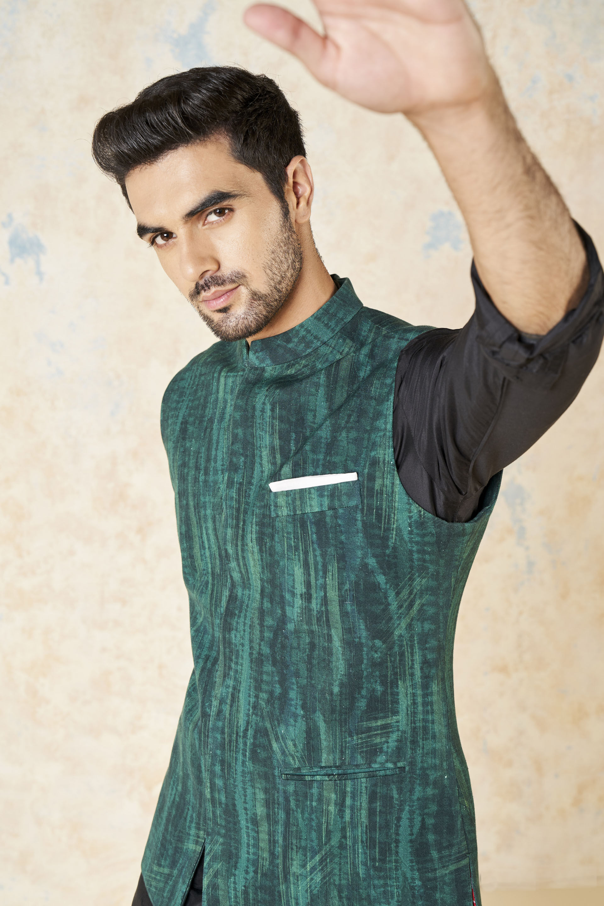 Adhrit Nehru Jacket - Green, Green, image 6