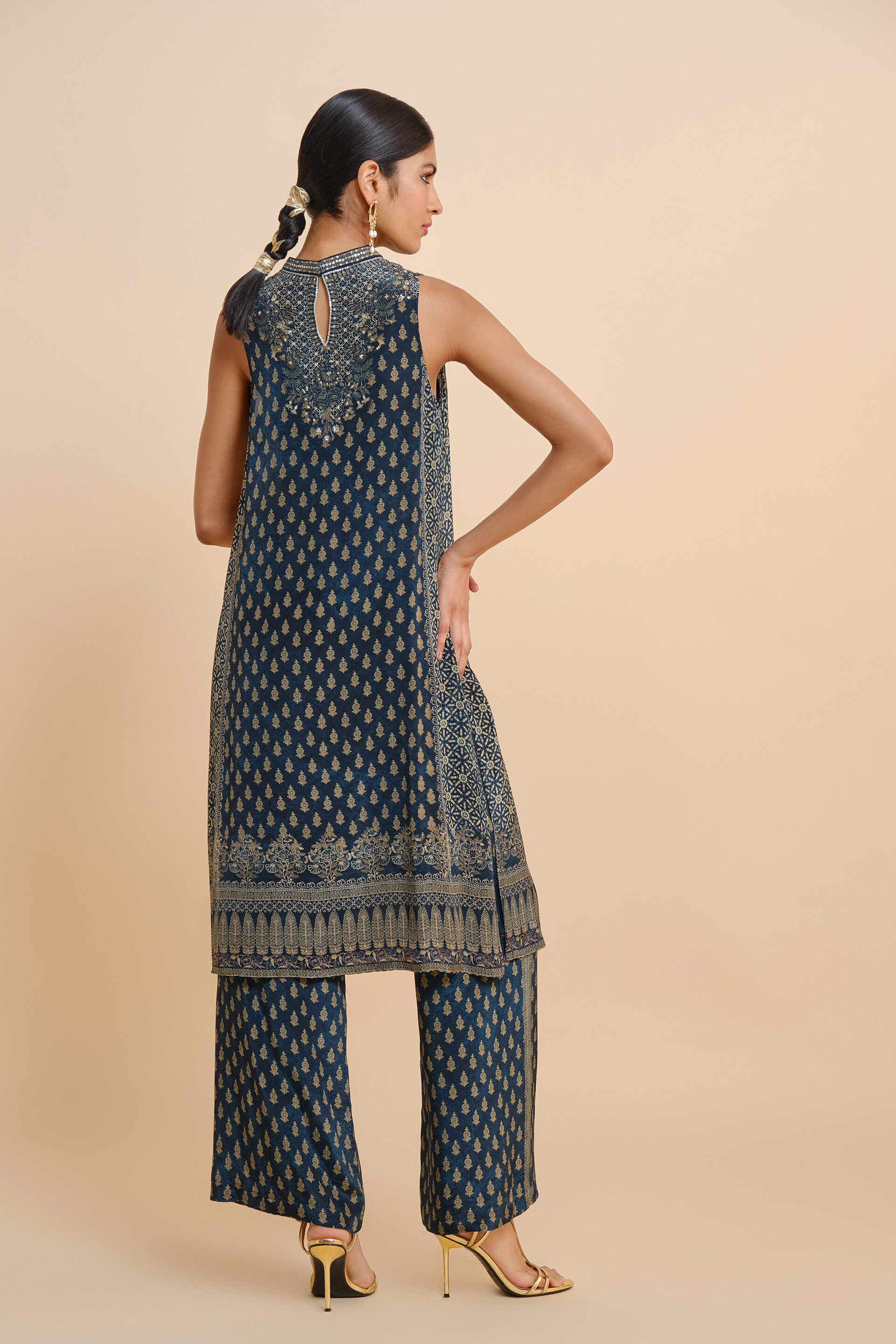 Emira A-line Kurta Set - Blue