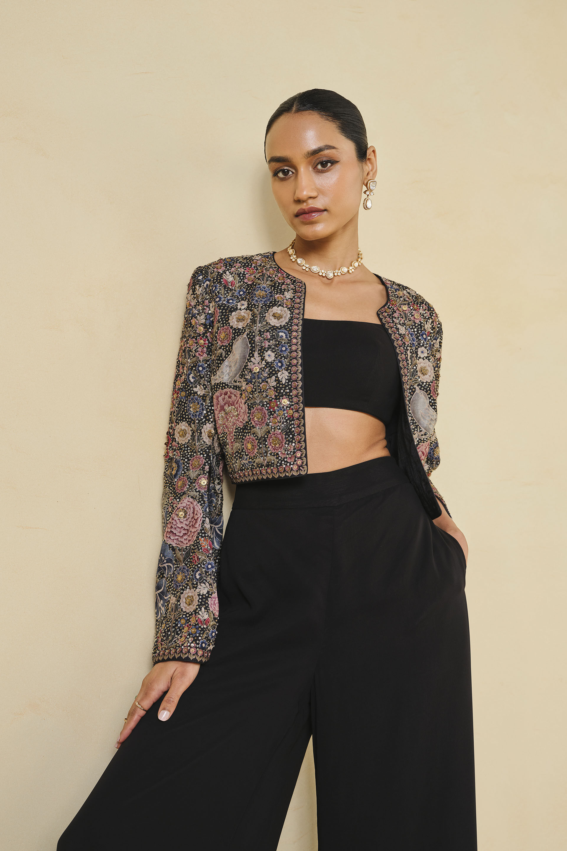 Life Of The Nightforest Sequin Palazzo Set - Black, Black, image 6