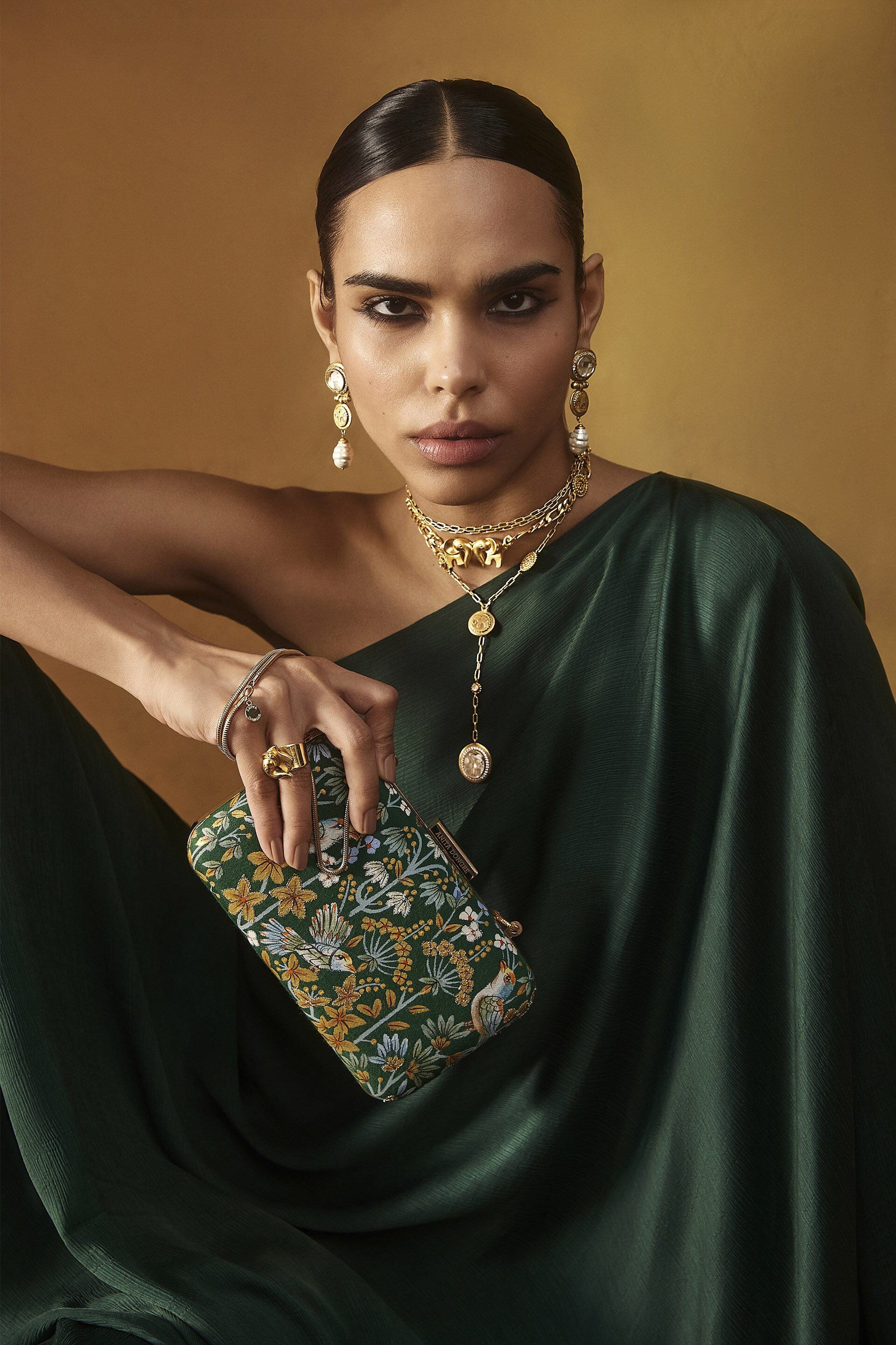 Pichhwai Clutch - Starling Green