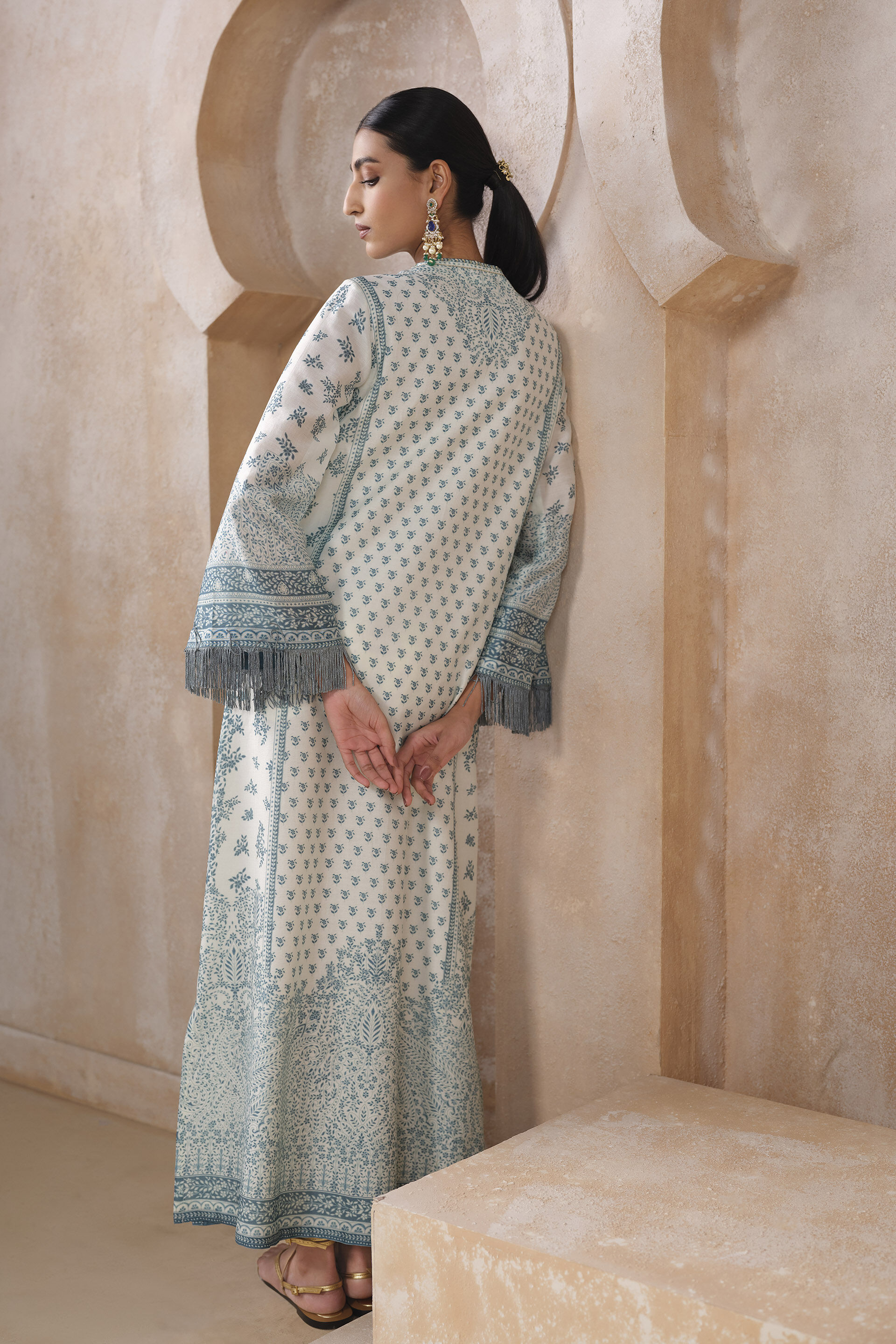 Anaya Silk Kaftan - White
