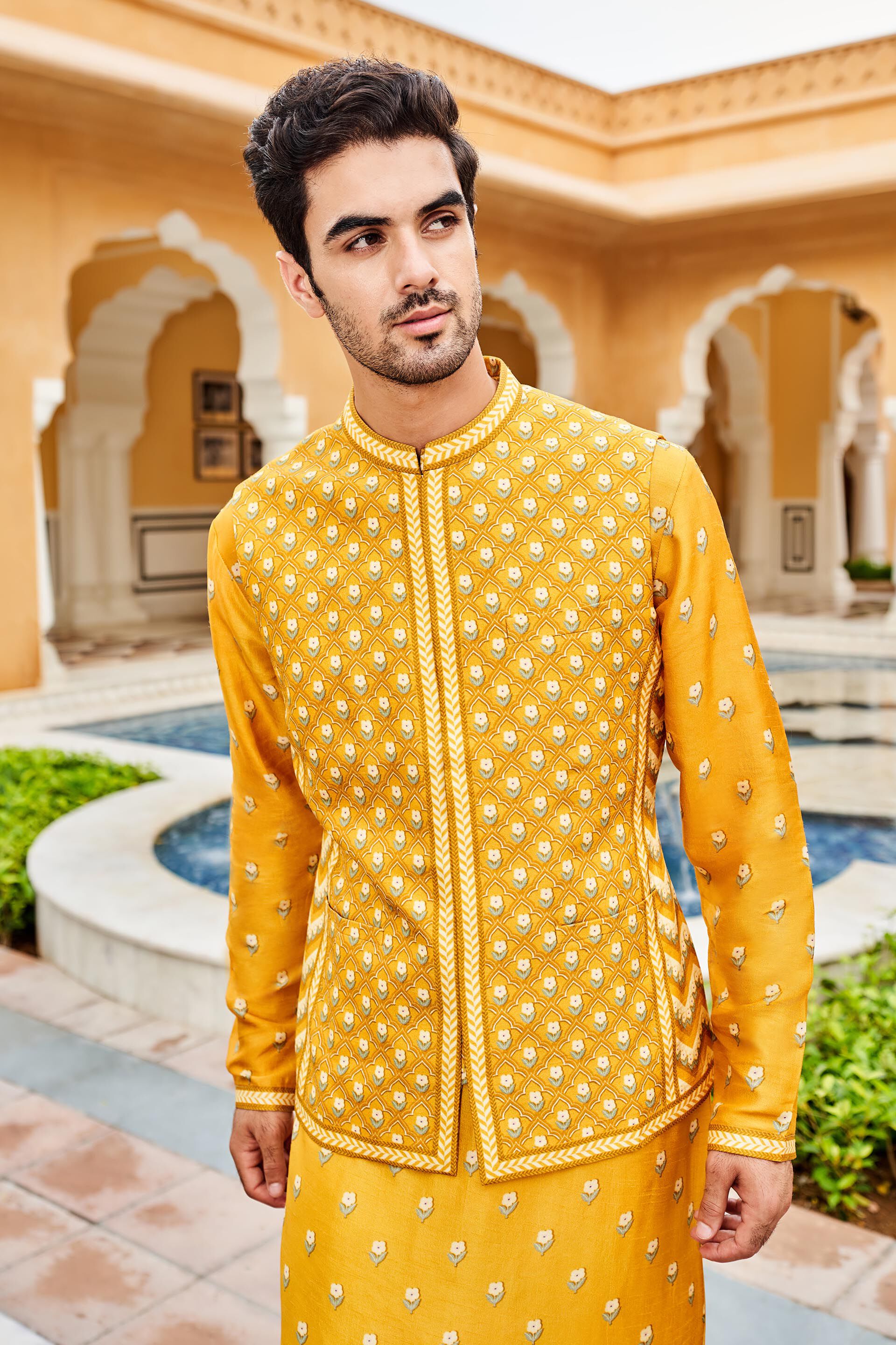 Inan Nehru Jacket - Mustard, Mustard, image 5