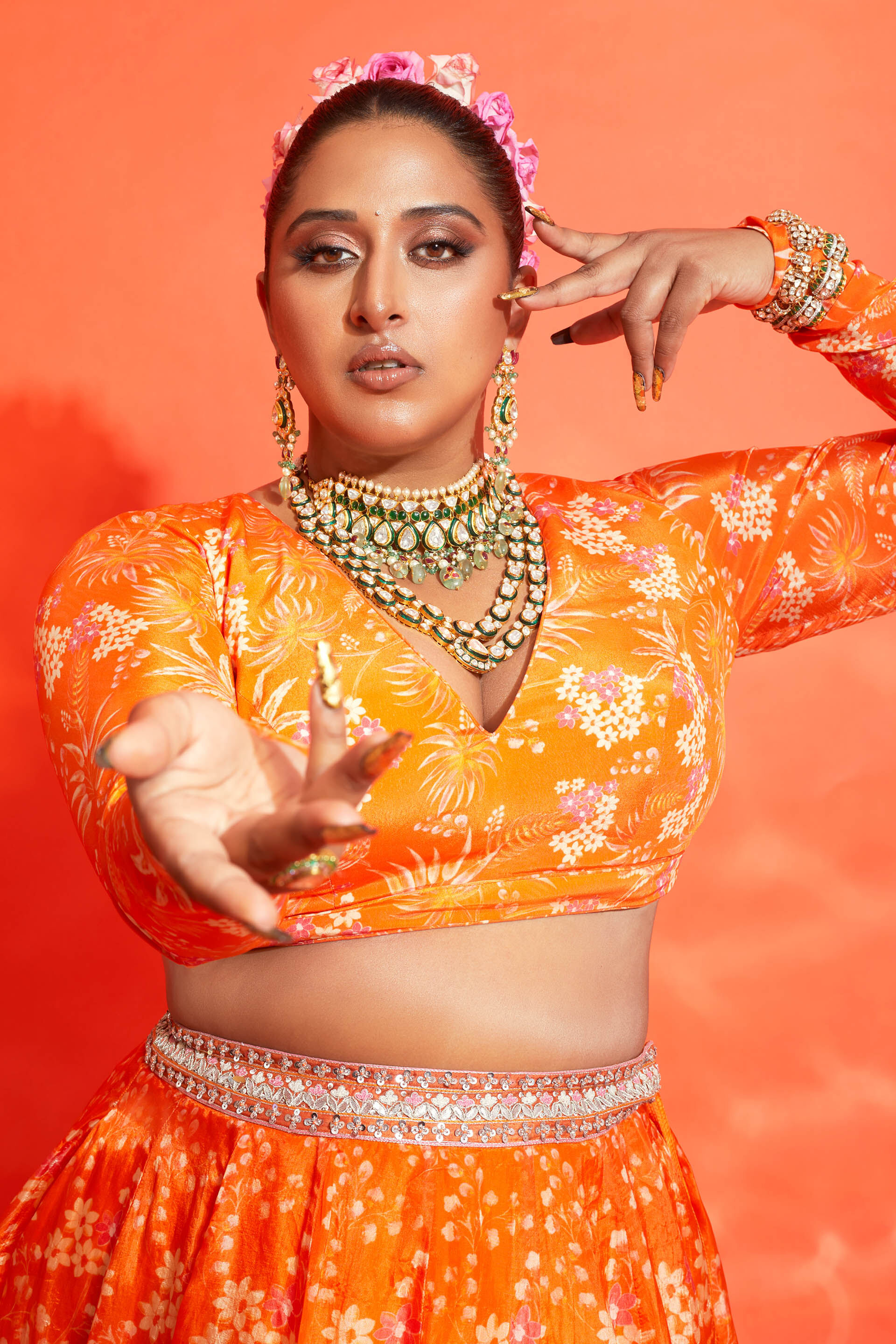Black Top and Red Skirt for Bollywood | Pranavam School Of Dance