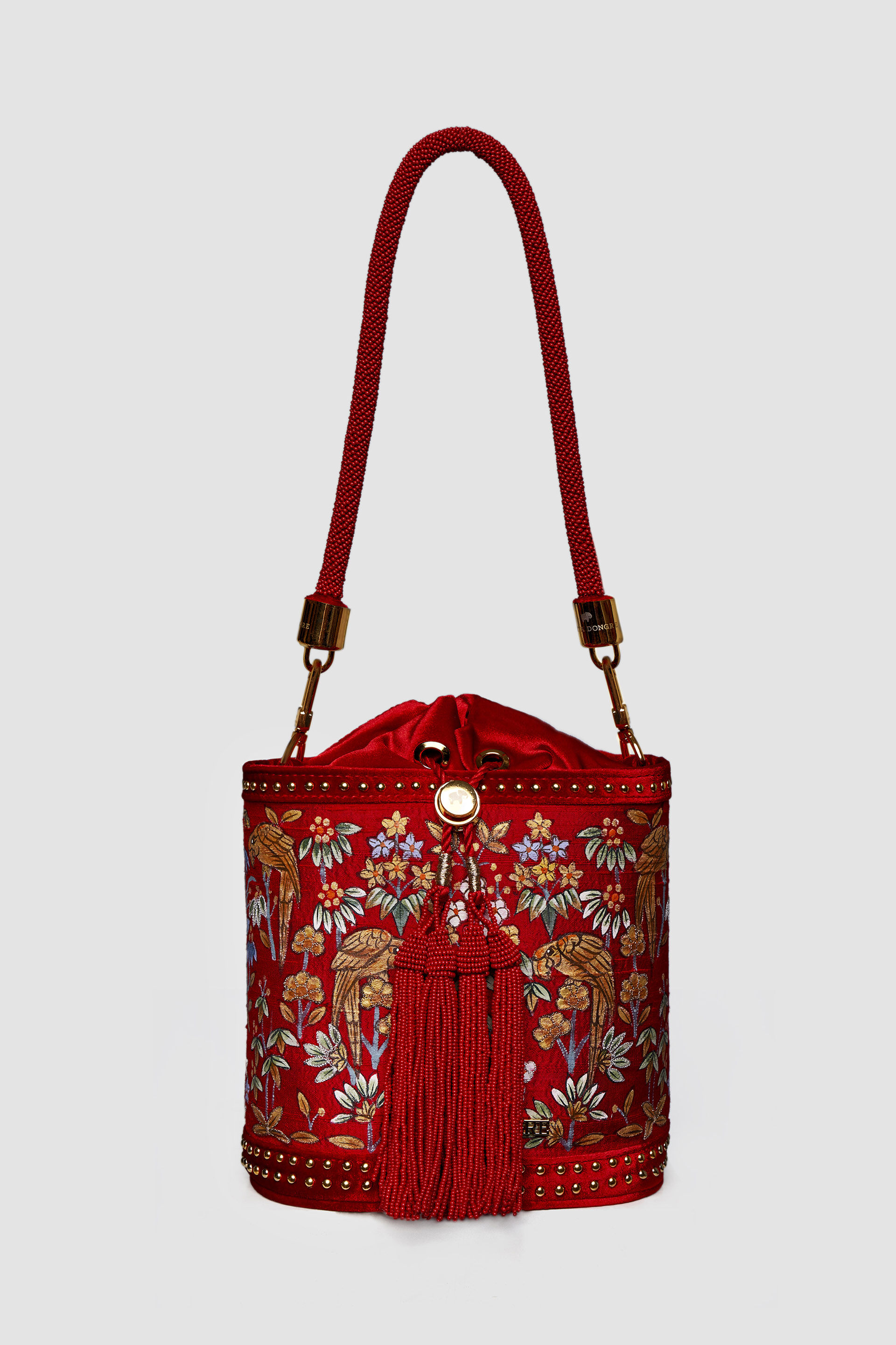 Pichhwai Bucket Bag - Scarlet Red, Red, image 1
