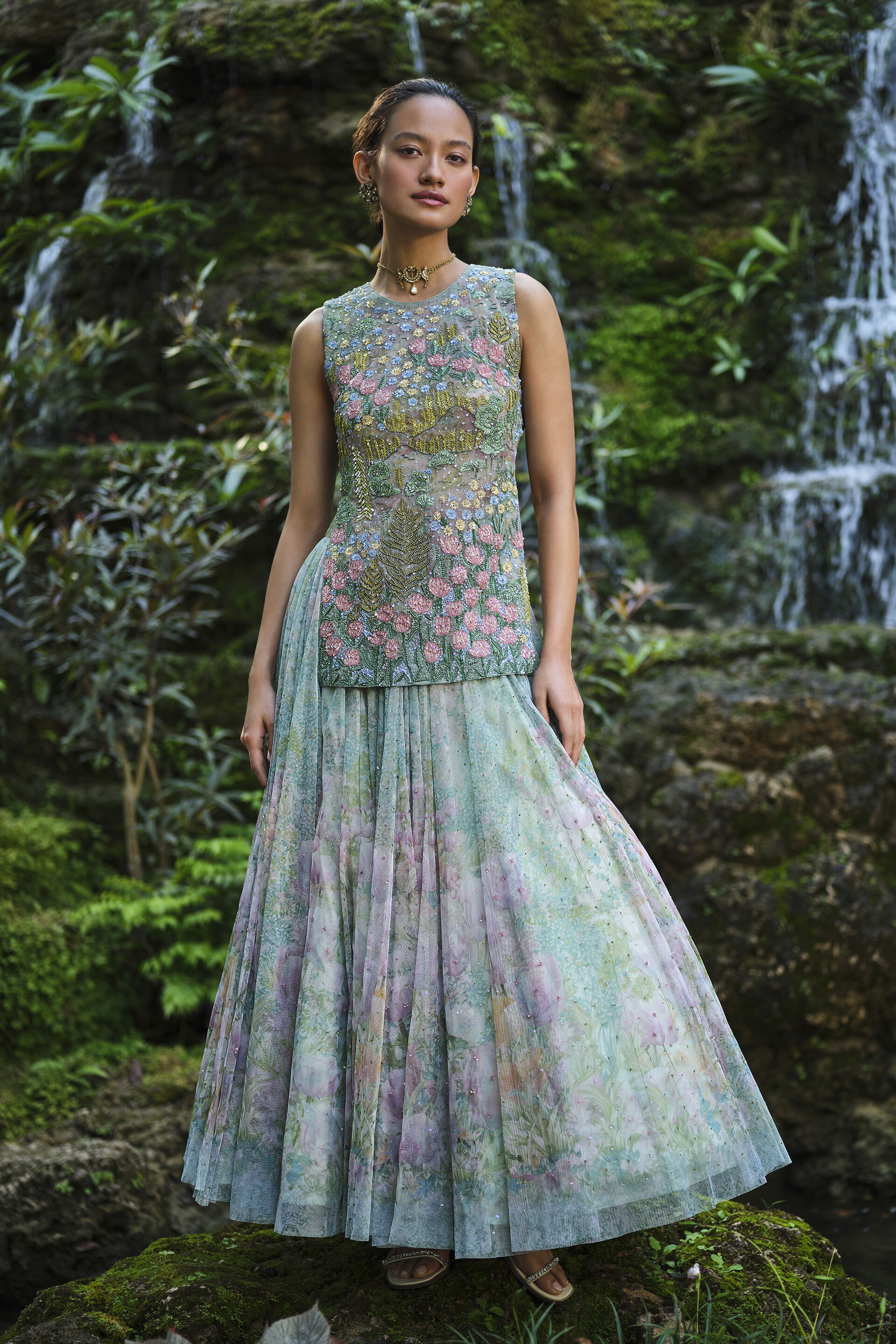 Isla Embroidered & Applique Skirt Set - Blue, Blue, image 1